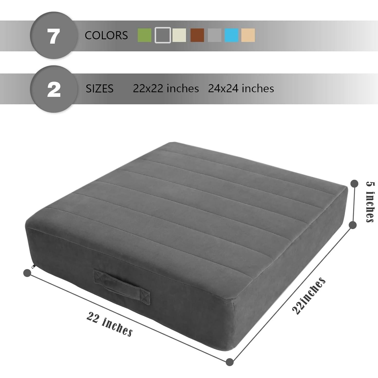 Cojín de Suelo Cuadrado MeMoreCool 55.88 cm Gris Lavable