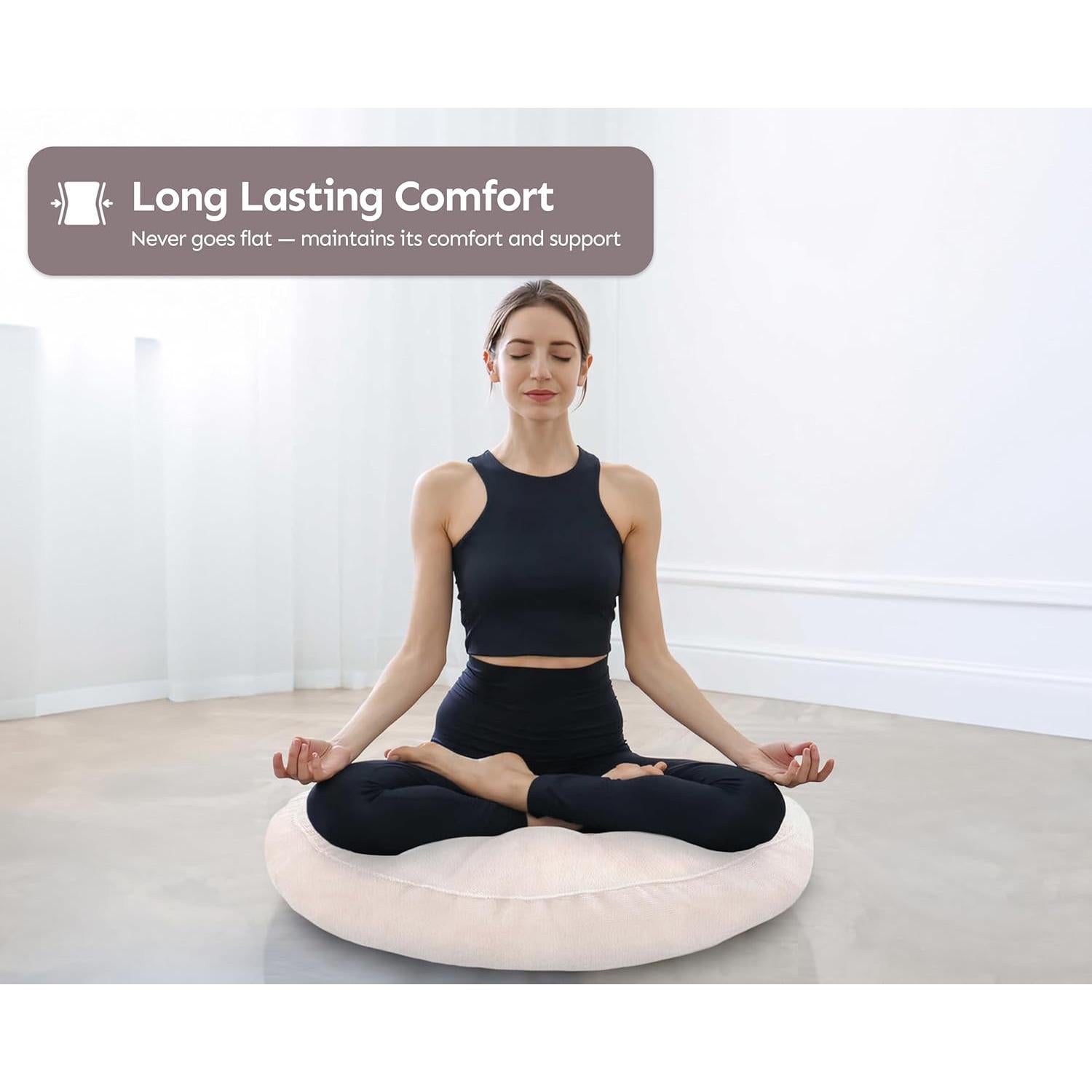 Cojín de Meditación Redondo SnugCollection 61 cm Beige