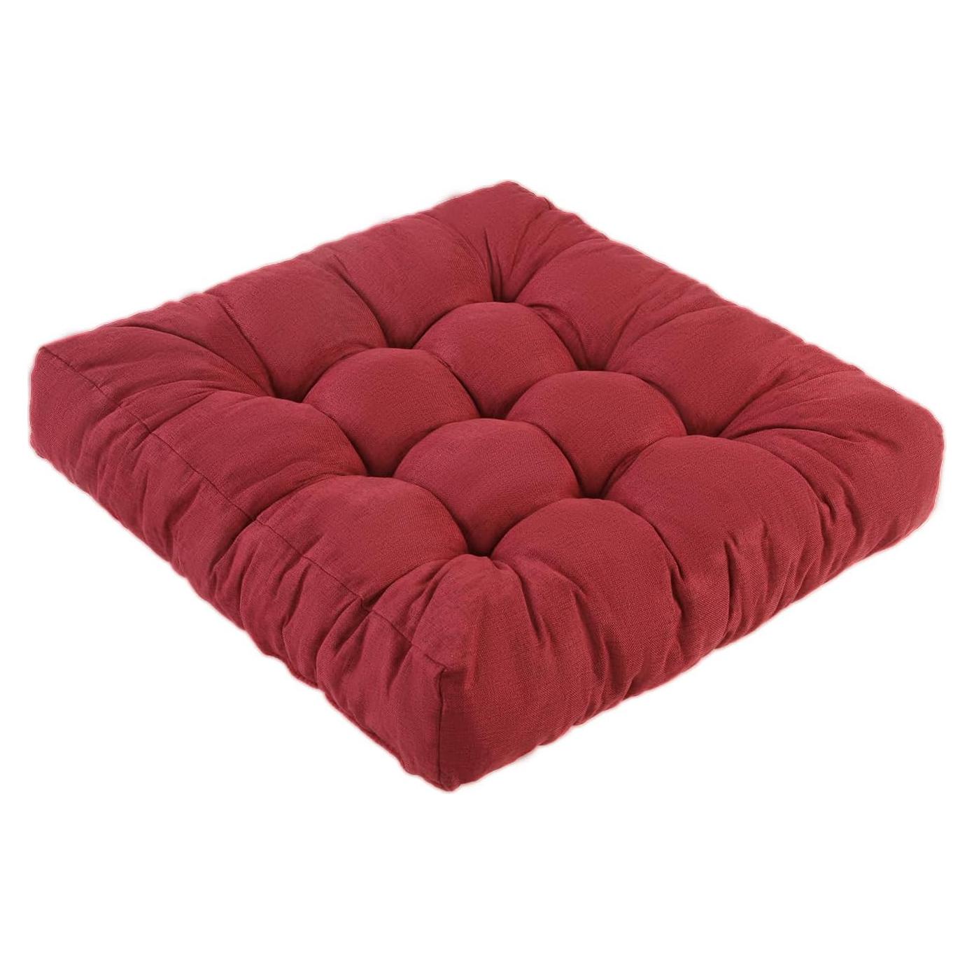 Cojín de Suelo LYLNBYWK Rojo Vino 56x56 cm Espuma de Memoria
