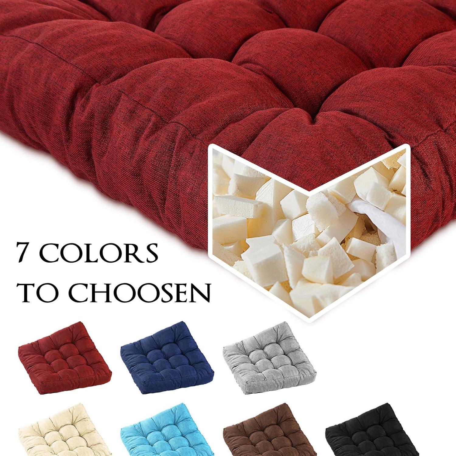 Cojín de Suelo LYLNBYWK Rojo Vino 56x56 cm Espuma de Memoria