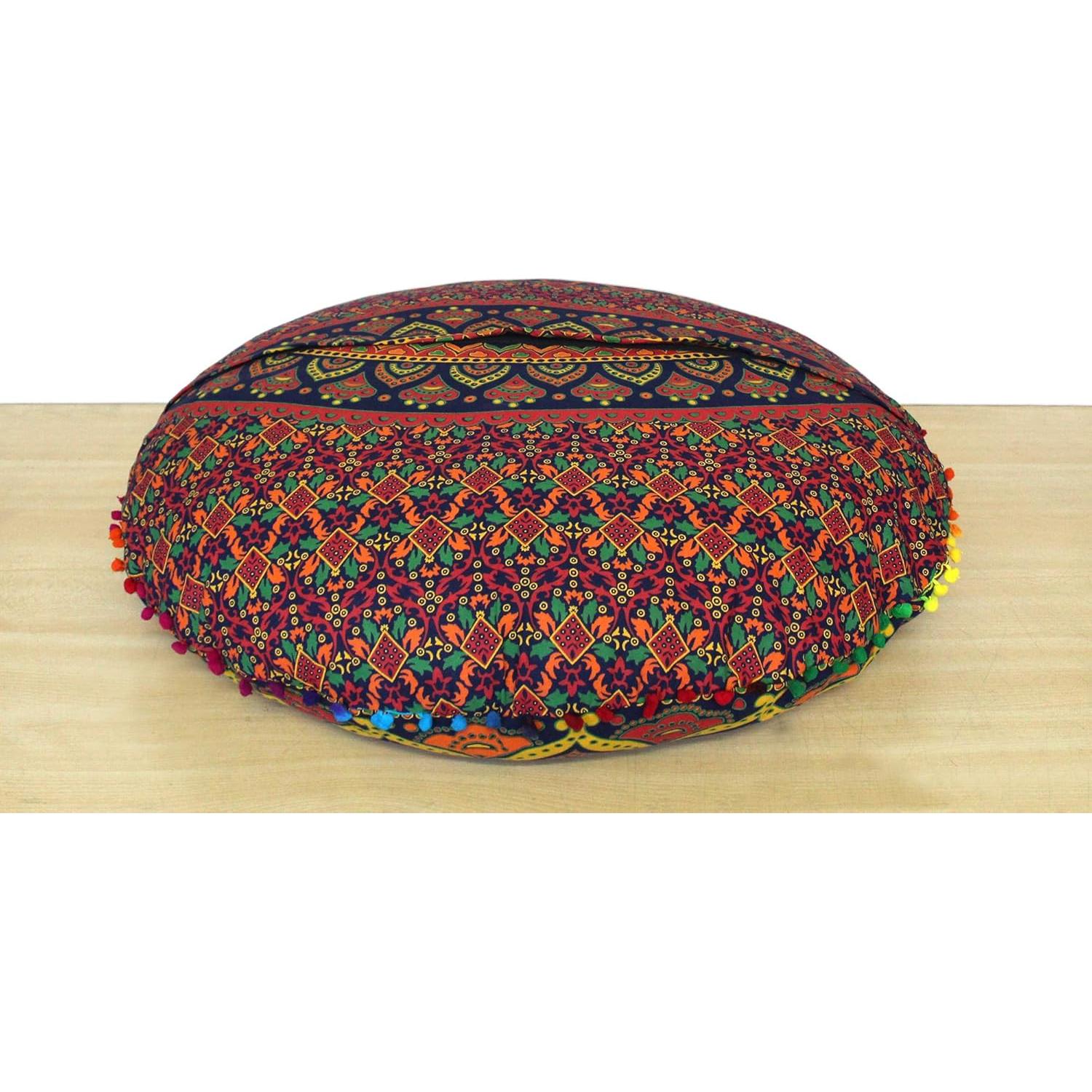 Funda de Almohada de Suelo Mandala 81 cm Algodón Azul Multi