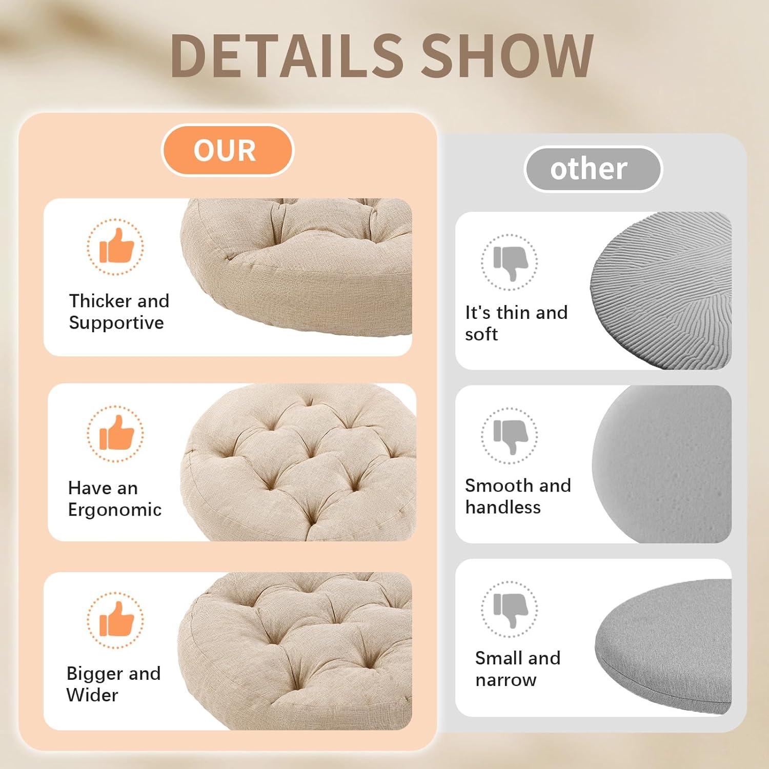 Almohada de Suelo LYLNBYWK Beige 55.88x55.88x10.16 cm