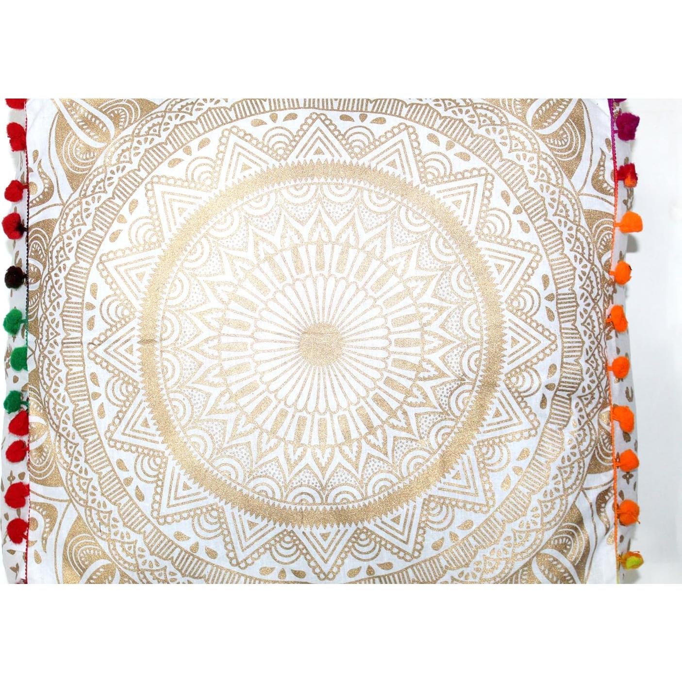 Cojín de Piso Cuadrado CRAFT KALA Oro 40x40 cm Bohemio