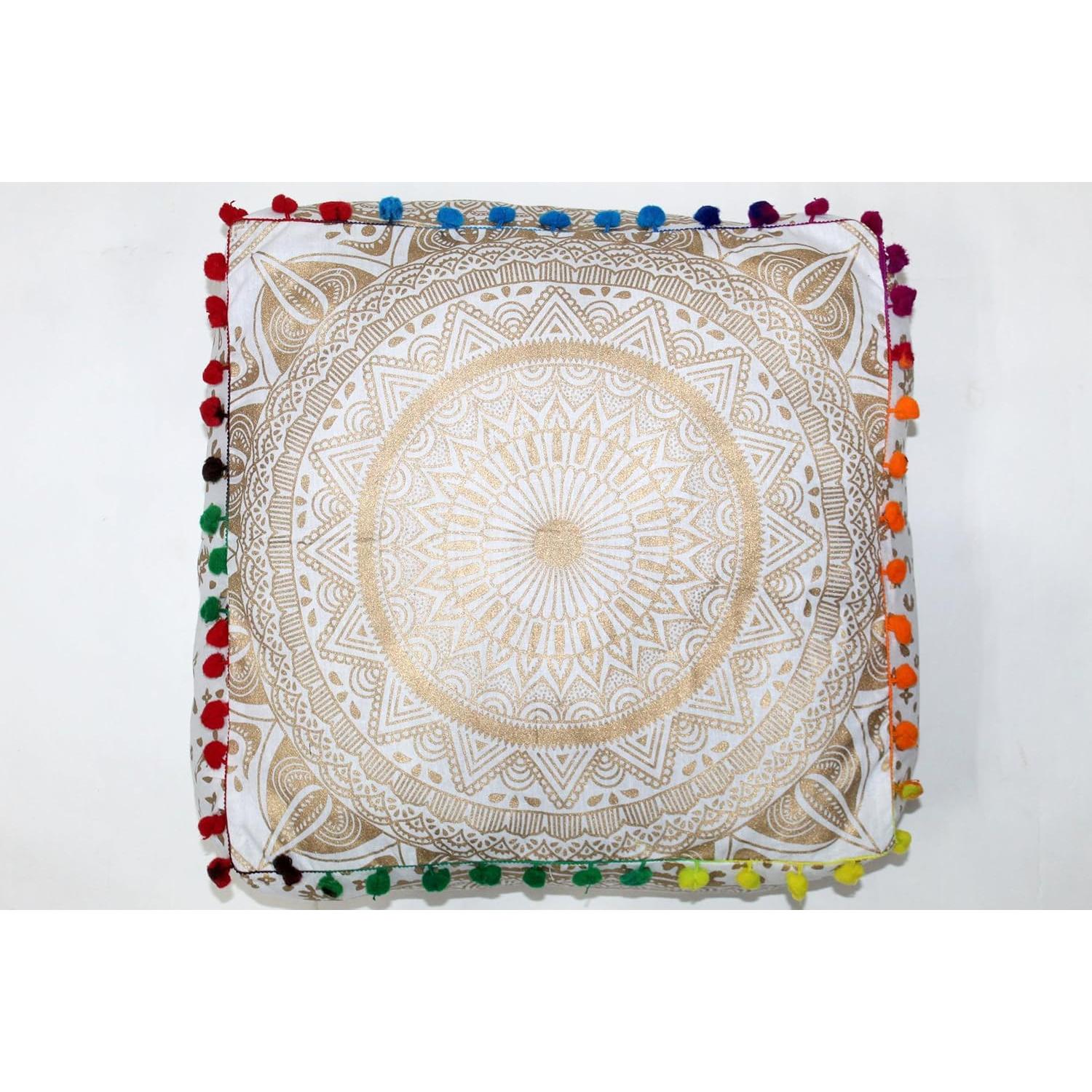 Cojín de Piso Cuadrado CRAFT KALA Oro 40x40 cm Bohemio