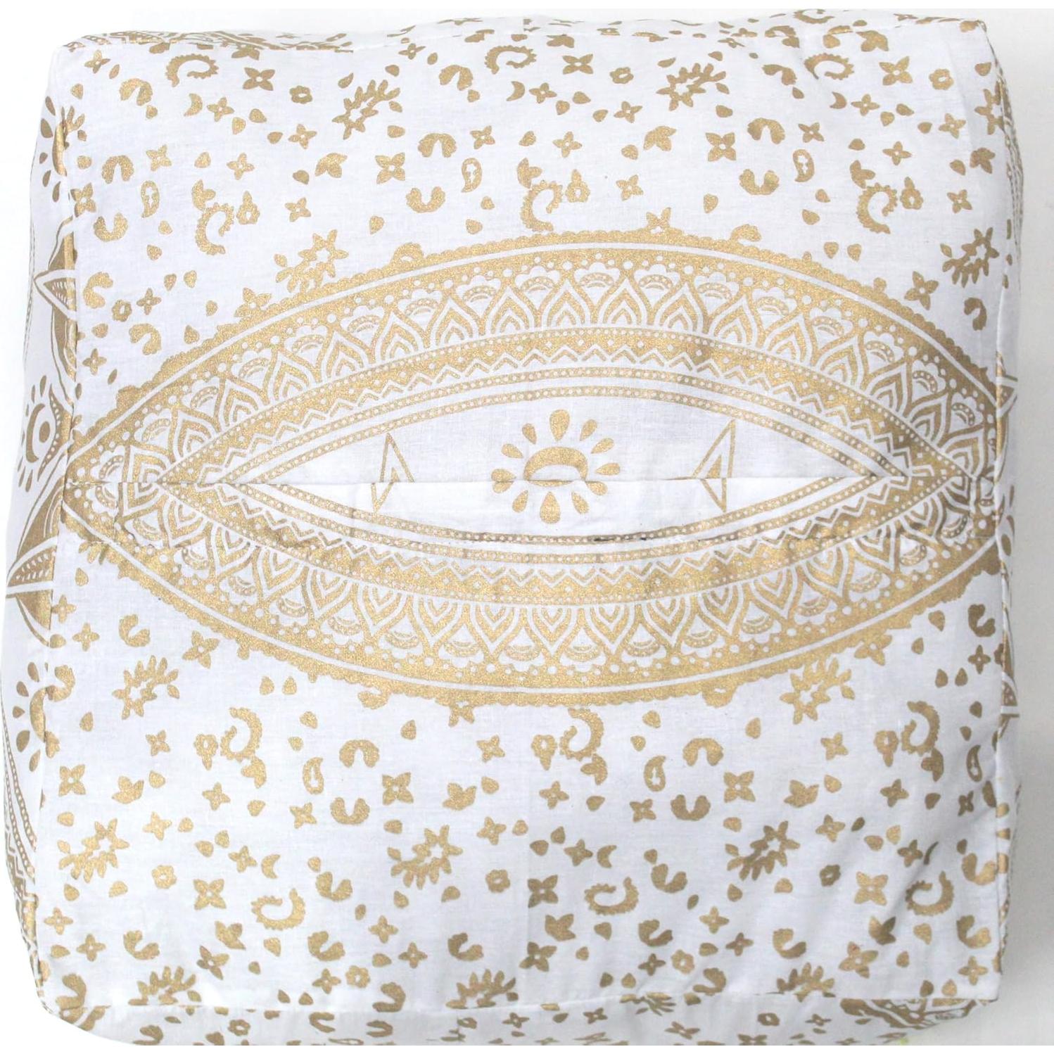 Cojín de Piso Cuadrado CRAFT KALA Oro 40x40 cm Bohemio