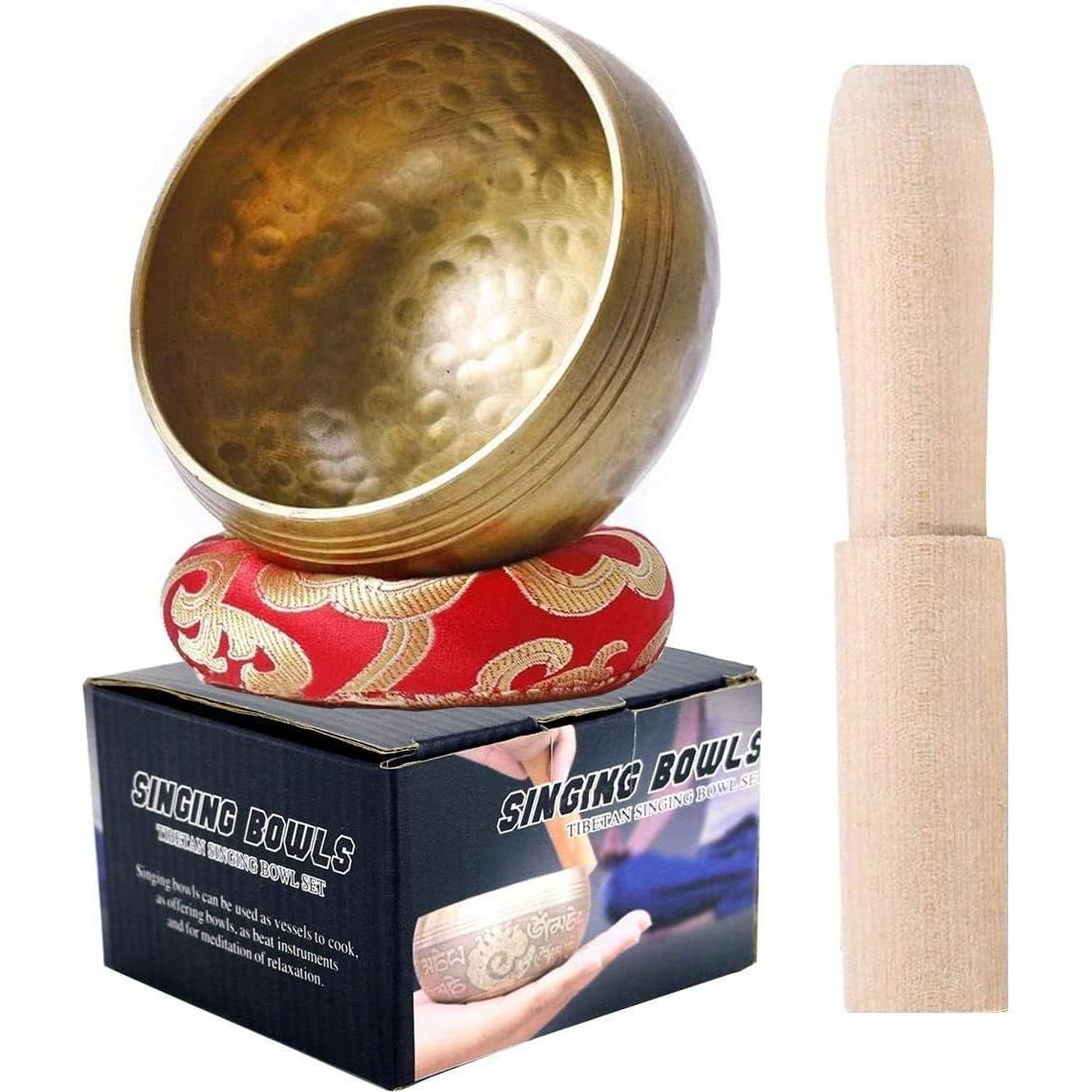 Cuenco Cantor Tibetano Hecho a Mano 8.13 cm Latón para Meditación