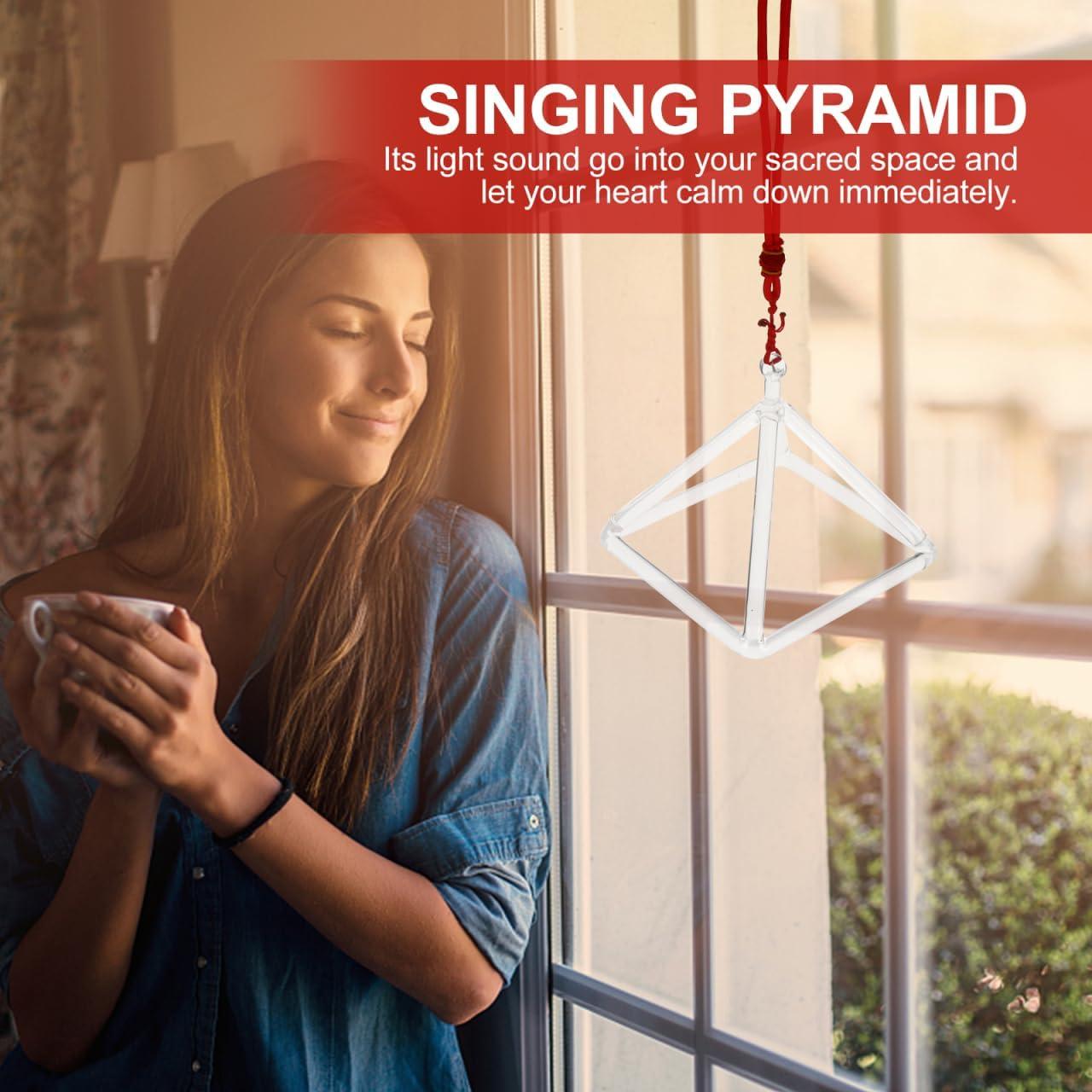 Pirámide Cantante de Cristal 12.7 cm - Soporte Musical Curativo