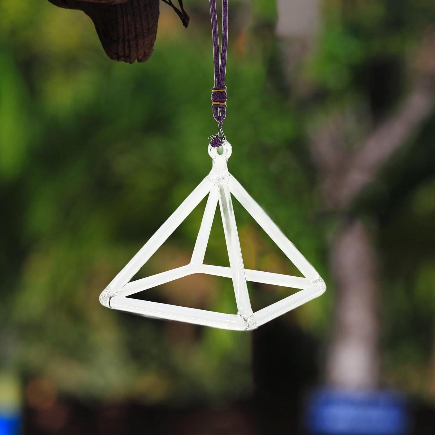 Pirámide Cantante de Cristal 12.7 cm - Soporte Musical Curativo