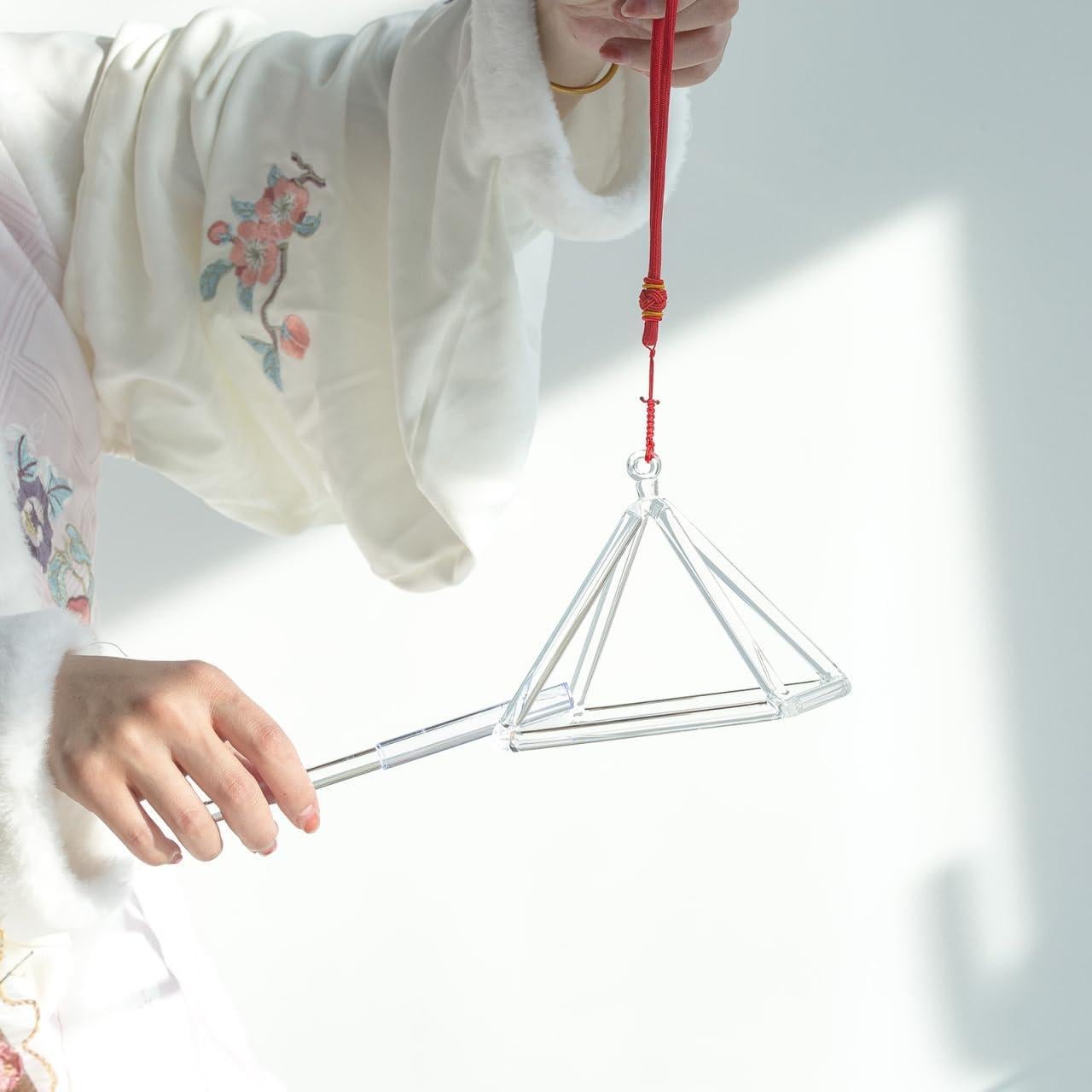 Pirámide Cantante de Cristal 12.7 cm - Soporte Musical Curativo