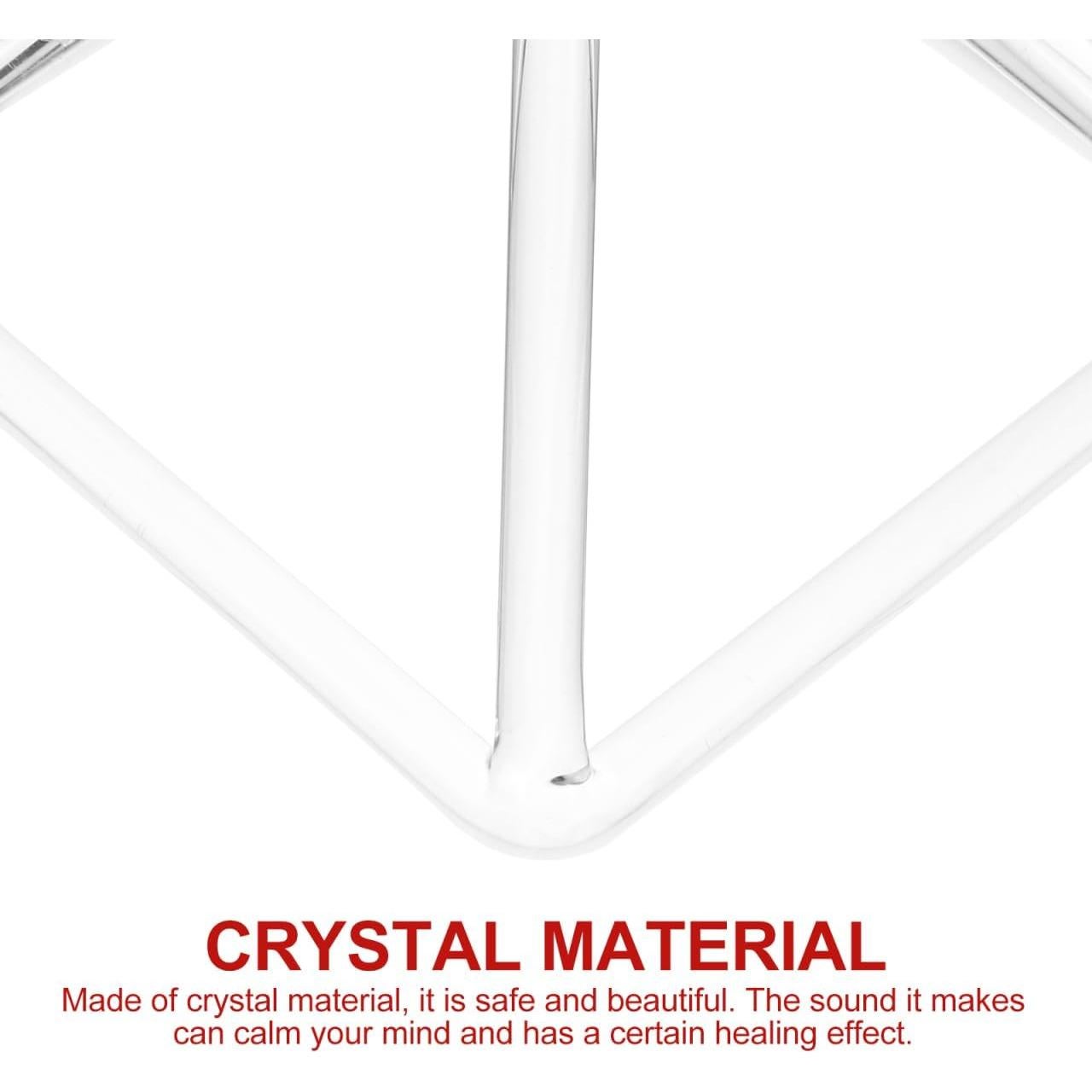 Pirámide Cantante de Cristal 12.7 cm - Soporte Musical Curativo