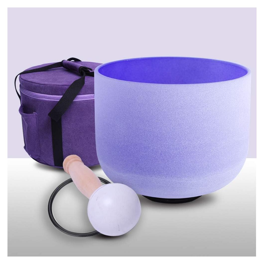 Bowl de Canto de Cuarzo Energysound 20.32 cm Púrpura 432Hz con Funda