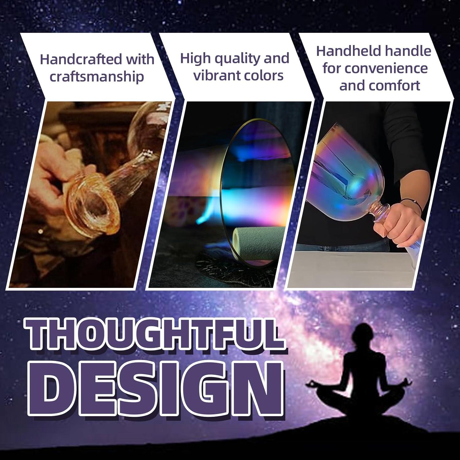 Cuenco de Canto de Cuarzo 440Hz YueChun con Martillo y Mochila