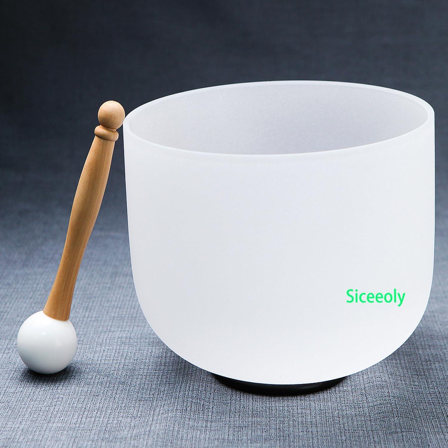 Tazón de Canto de Cristal Siceeoly 20.32 cm Nota F Meditación