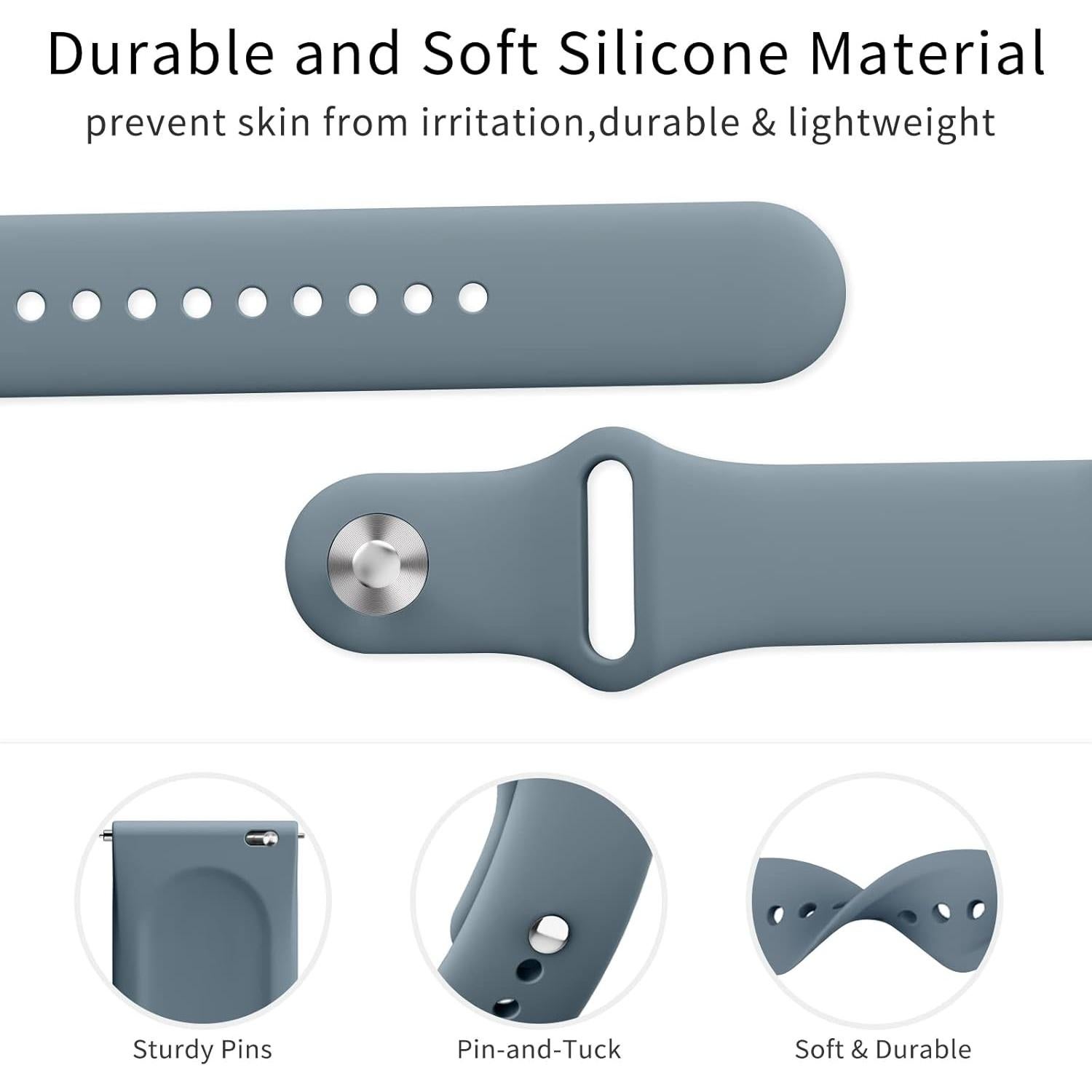 Bandas de Silicona AK para Fitbit Versa 2 - Gris Azul