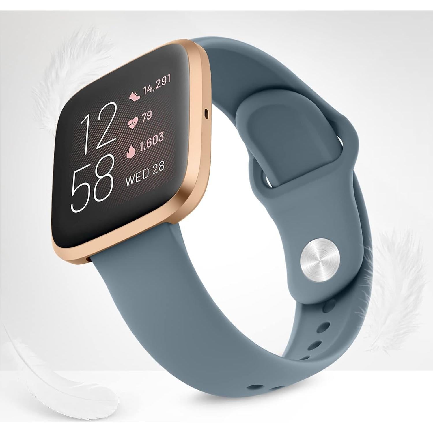 Bandas de Silicona AK para Fitbit Versa 2 - Gris Azul