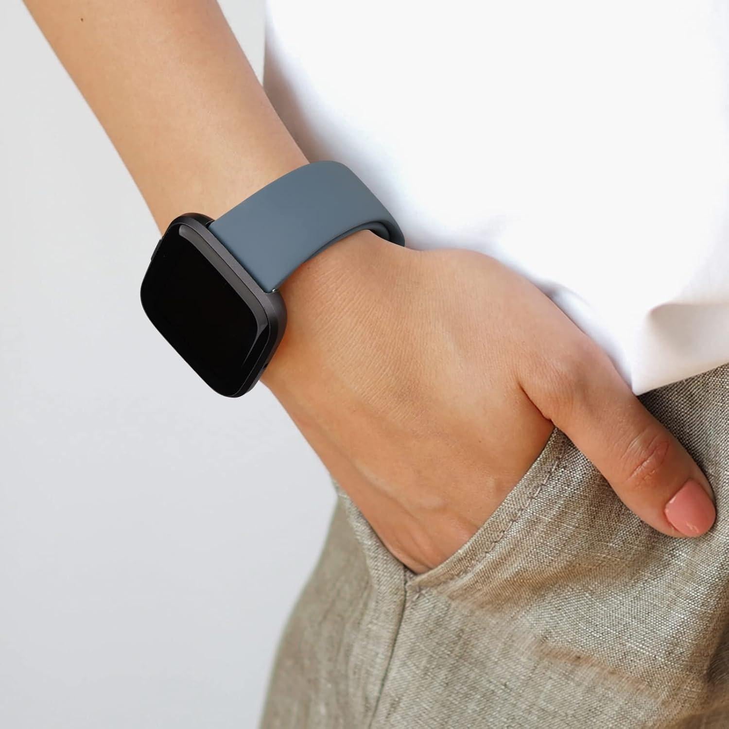 Bandas de Silicona AK para Fitbit Versa 2 - Gris Azul