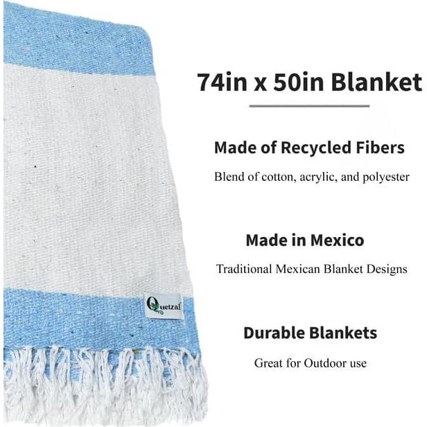 Manta Mexicana Quetzal Tulum 188x127cm Ligera para Yoga