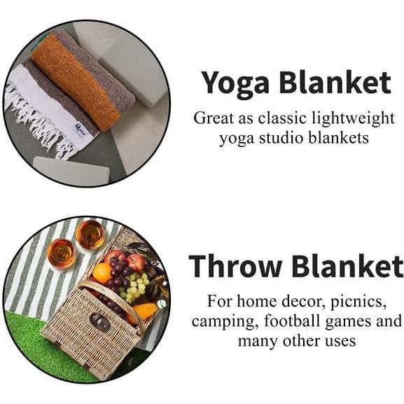 Manta Mexicana Quetzal Tulum 188x127cm Ligera para Yoga