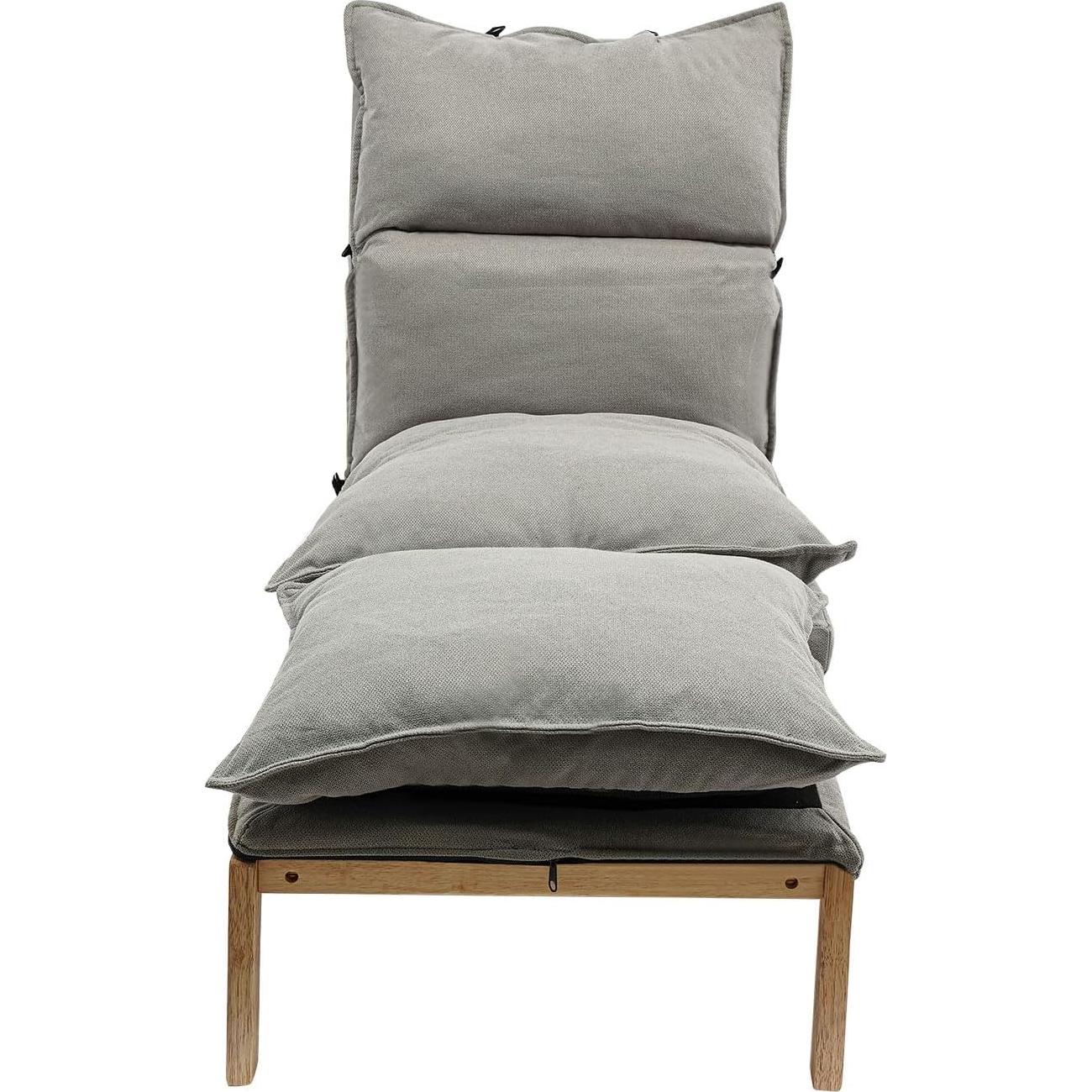 Silla Lounge LuYuLTONG Gris con Otomana y 5 Ángulos Ajustables