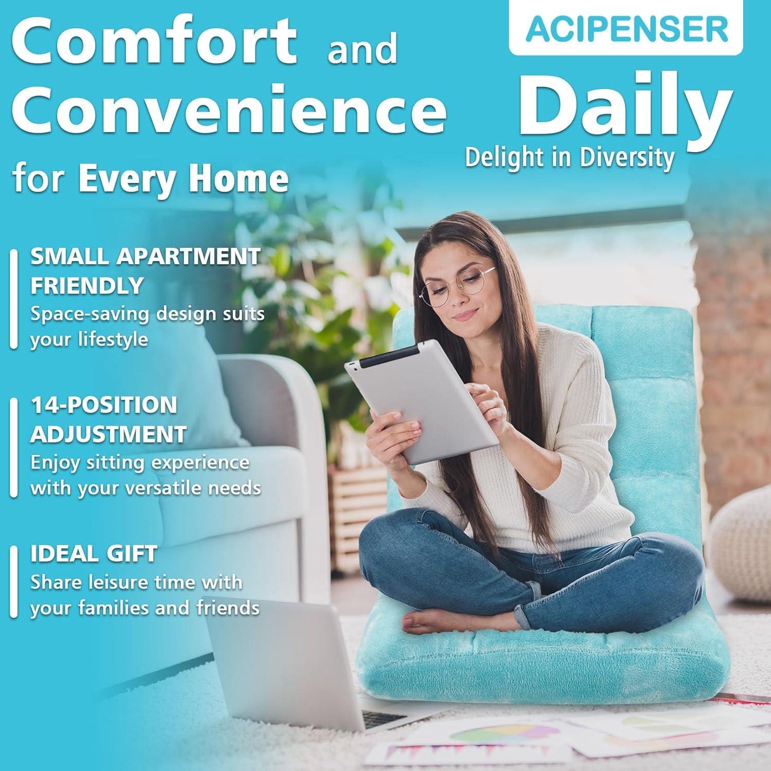 Silla de Suelo Plegable ACIPENSER Charles 14 Posiciones Azul