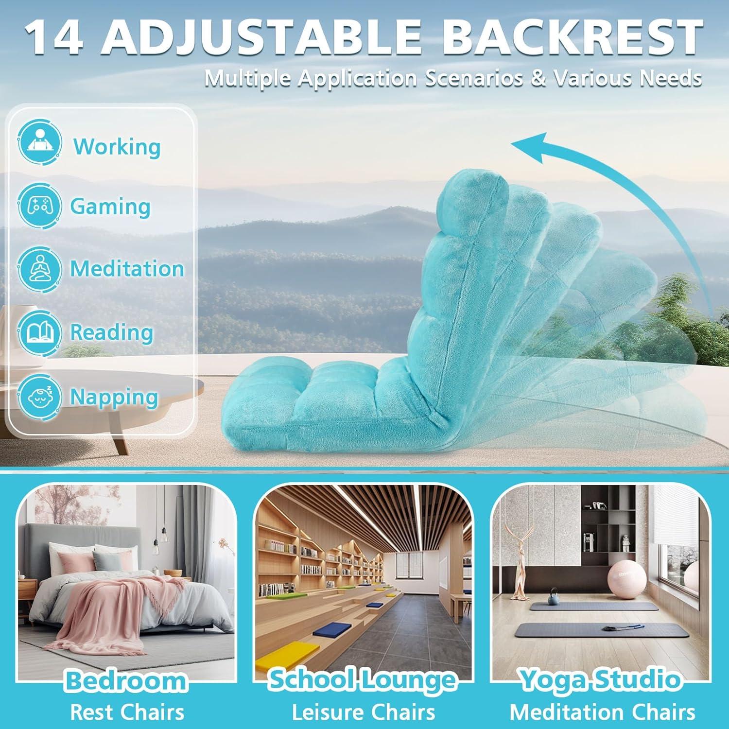 Silla de Suelo Plegable ACIPENSER Charles 14 Posiciones Azul