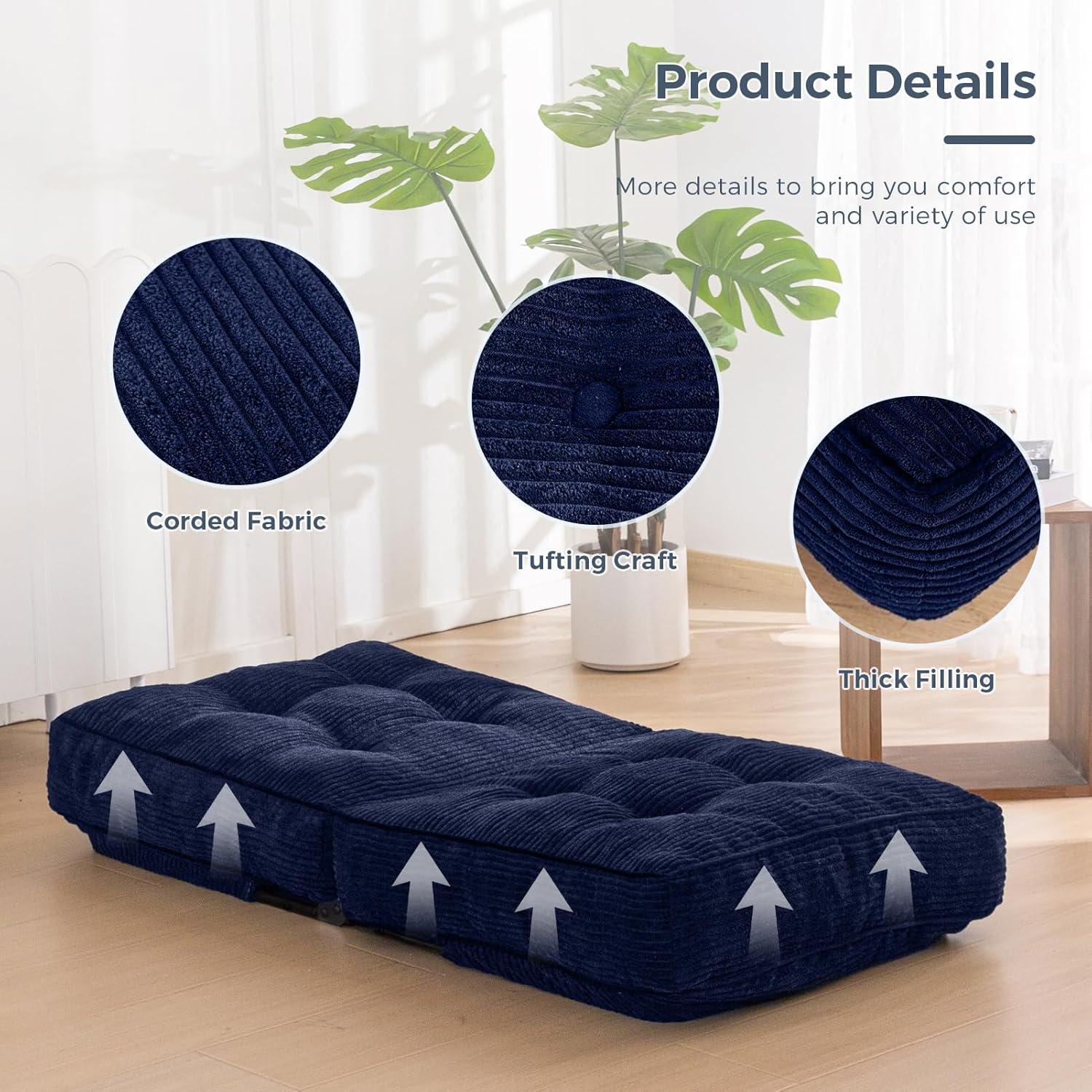 Silla de Suelo Ajustable MAXYOYO Azul Marino con Cojín Acolchado