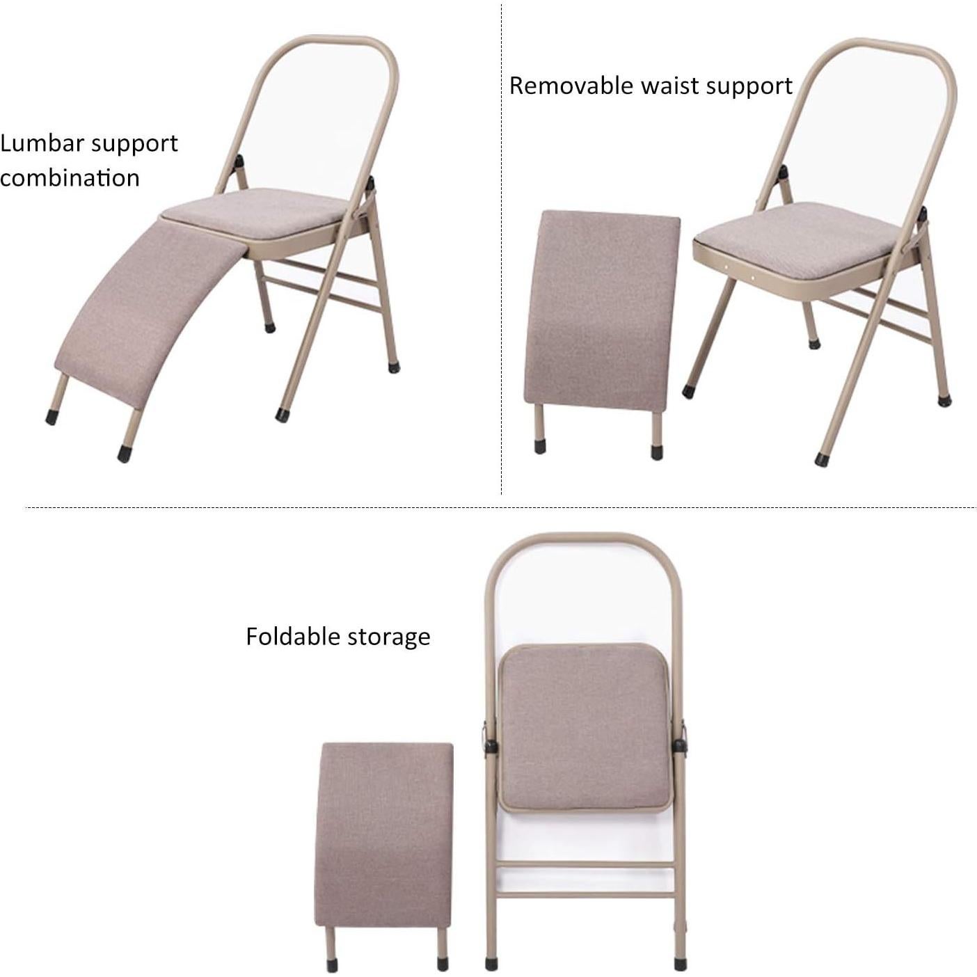 Silla de Yoga Plegable INNOLIFE con Soporte Lumbar Gris