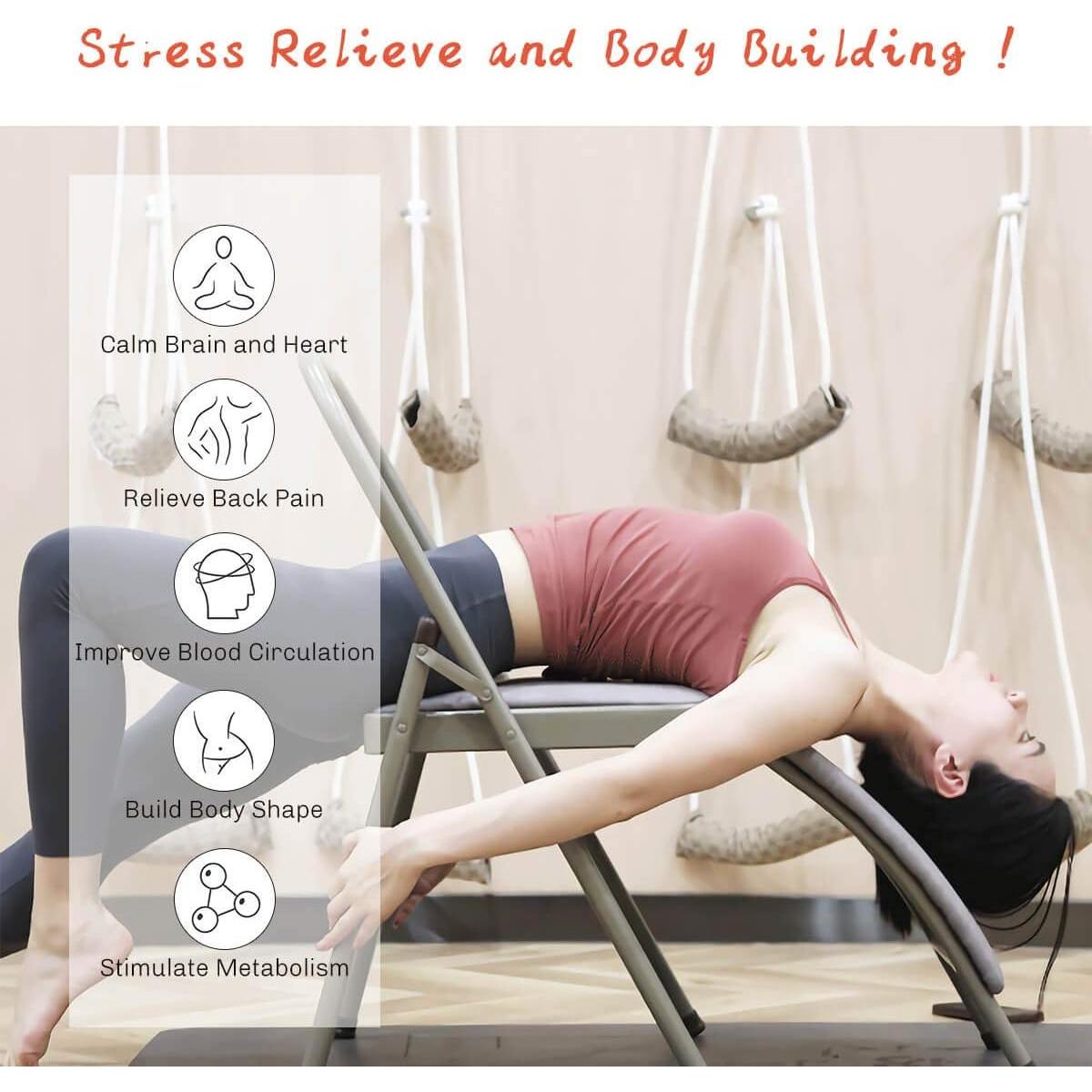 Silla de Yoga Plegable CIGOCIVI con Soporte Lumbar Negro