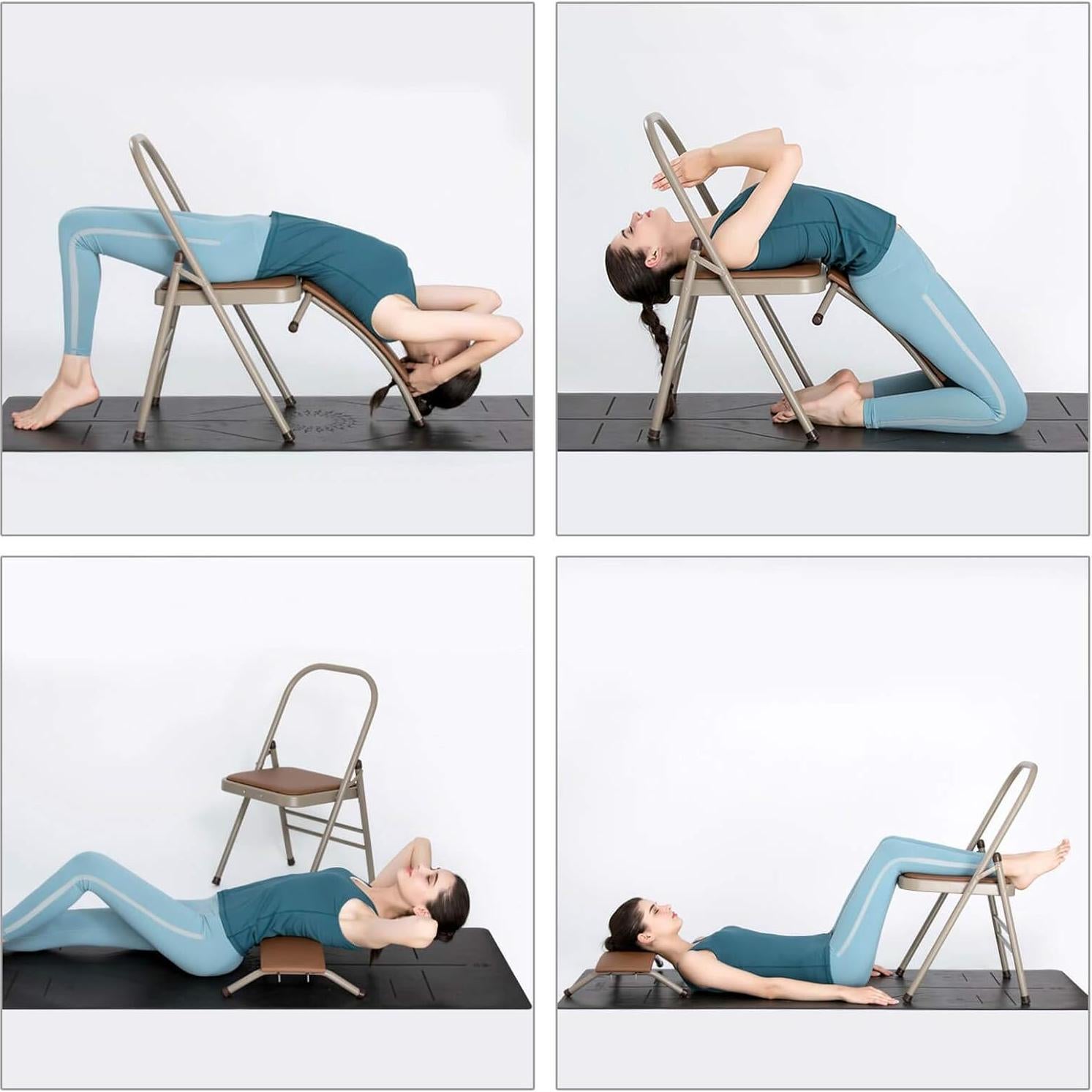 Silla de Yoga Plegable CIGOCIVI con Soporte Lumbar Negro