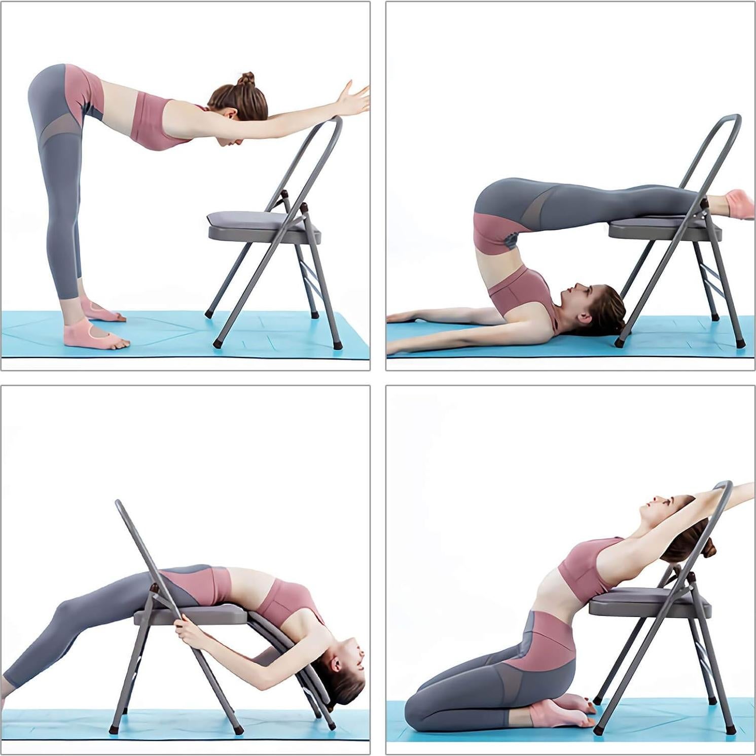 Silla de Yoga Plegable CIGOCIVI con Soporte Lumbar Negro