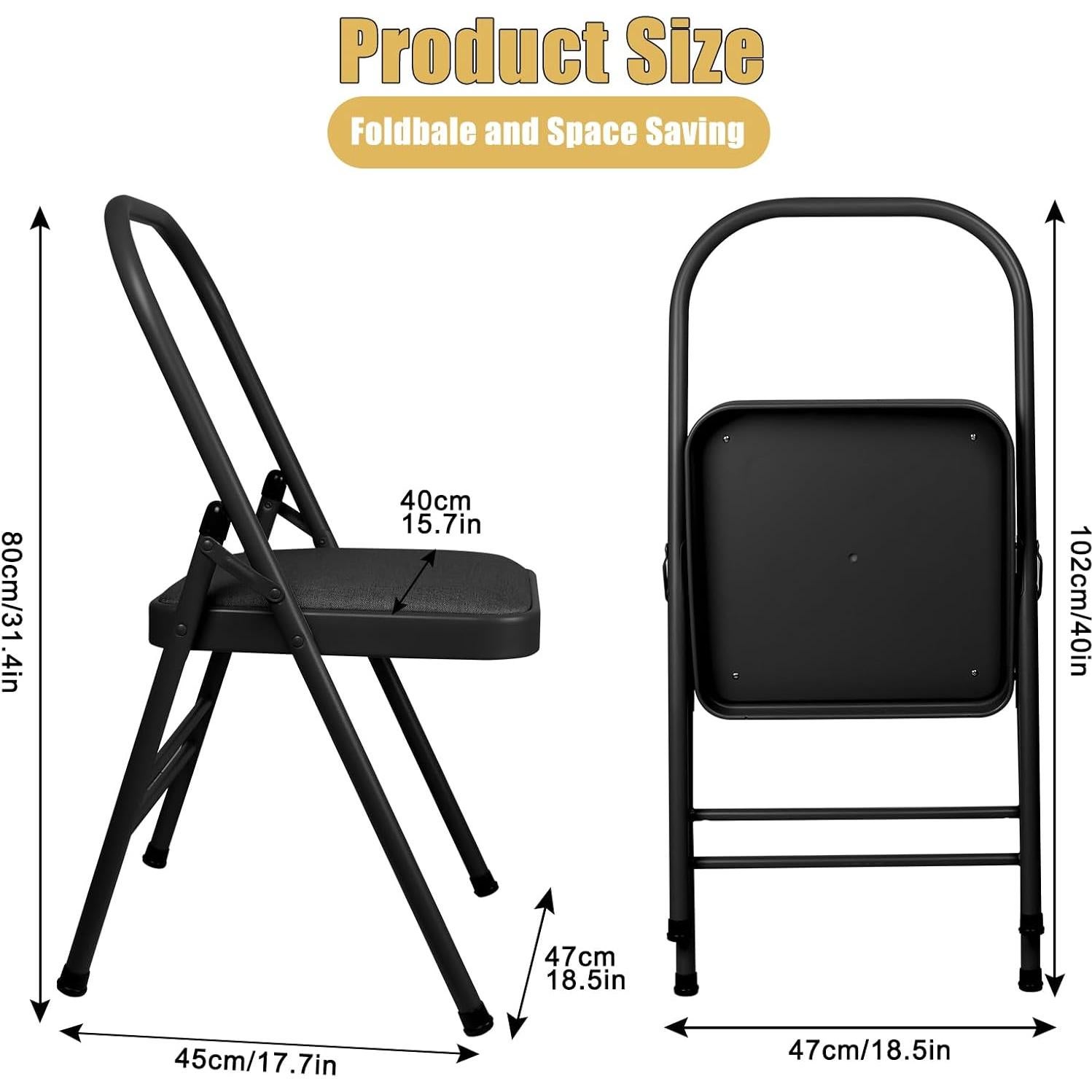 Silla de Yoga Plegable Innolife Sin Respaldo - Negro