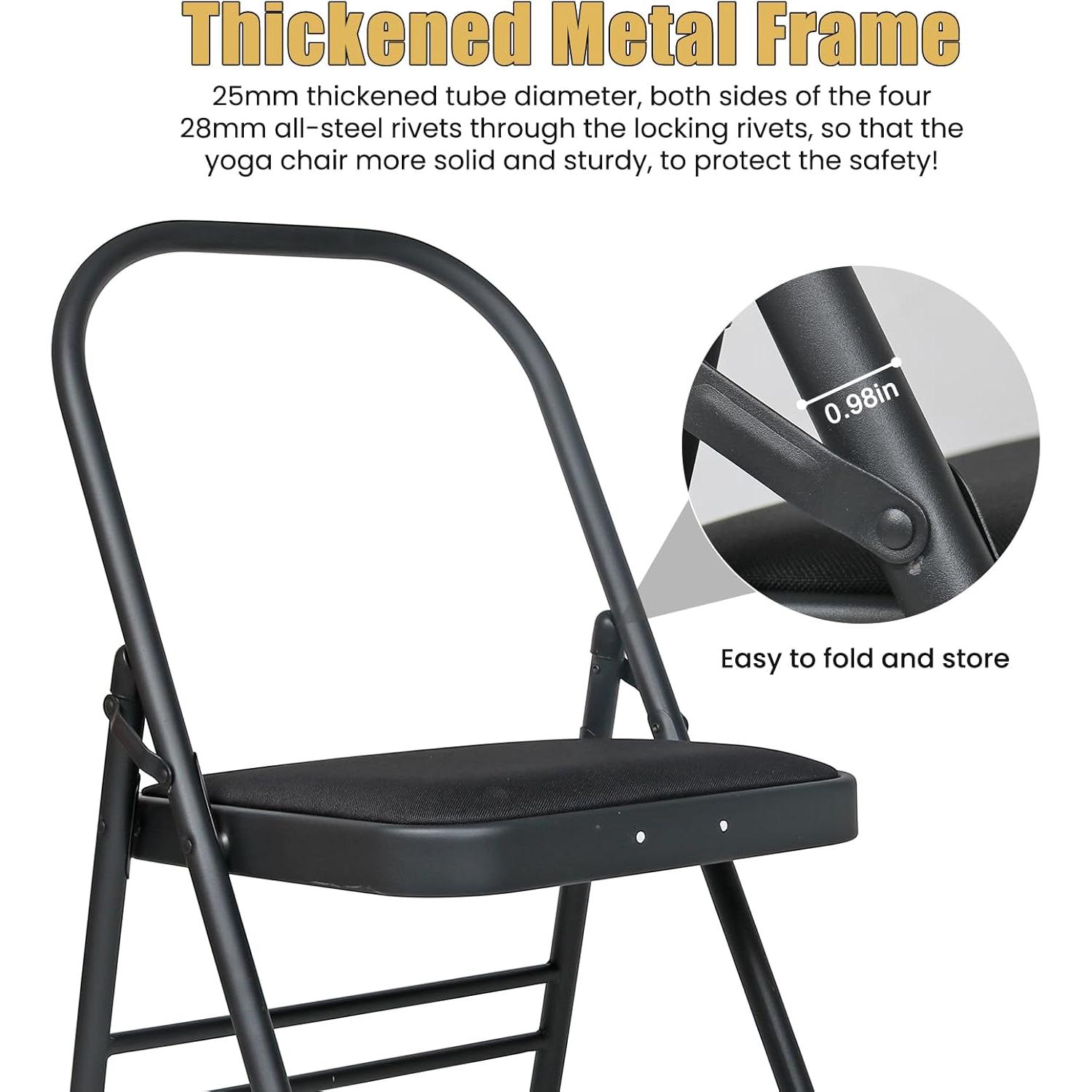 Silla de Yoga Plegable Innolife Sin Respaldo - Negro