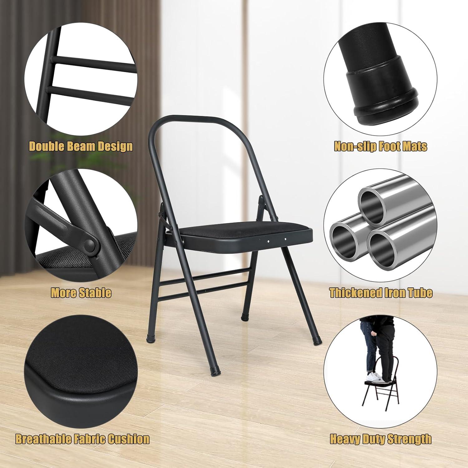 Silla de Yoga Plegable Innolife Sin Respaldo - Negro