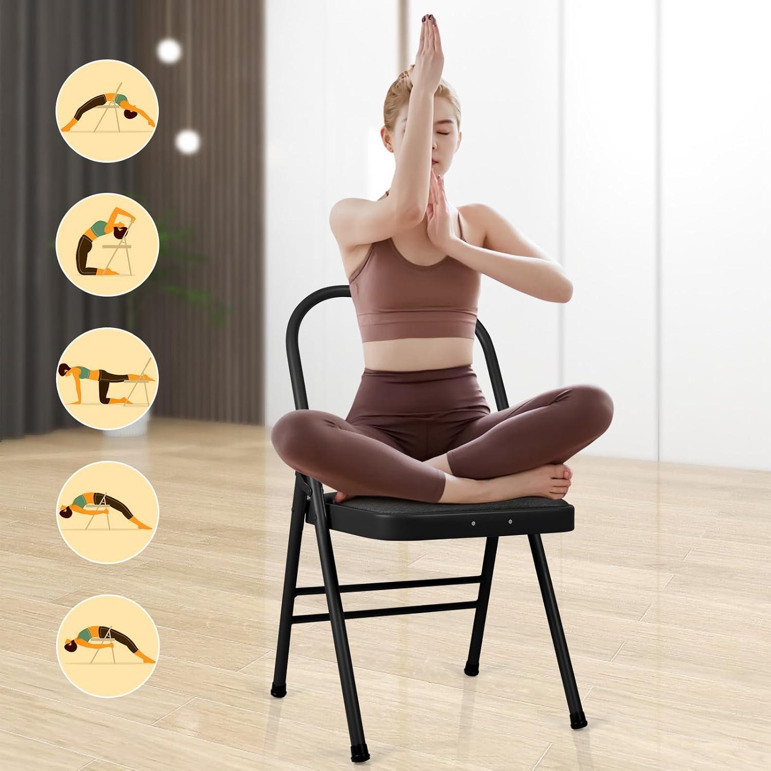 Silla de Yoga Plegable Innolife Sin Respaldo - Negro