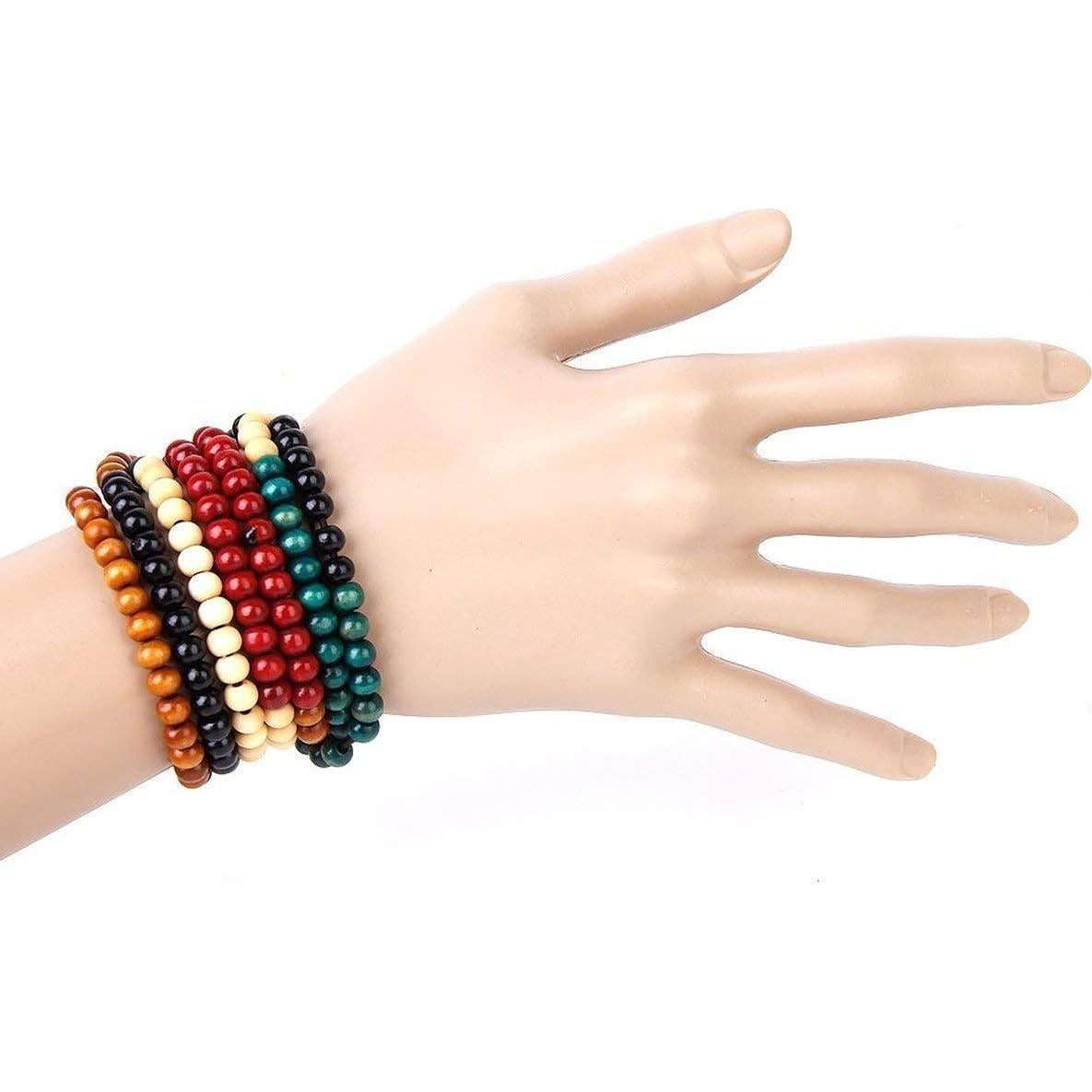 Pulseras de Cadena de Madera K&Q 9 Pcs 108 Cuentas Hechas a Mano
