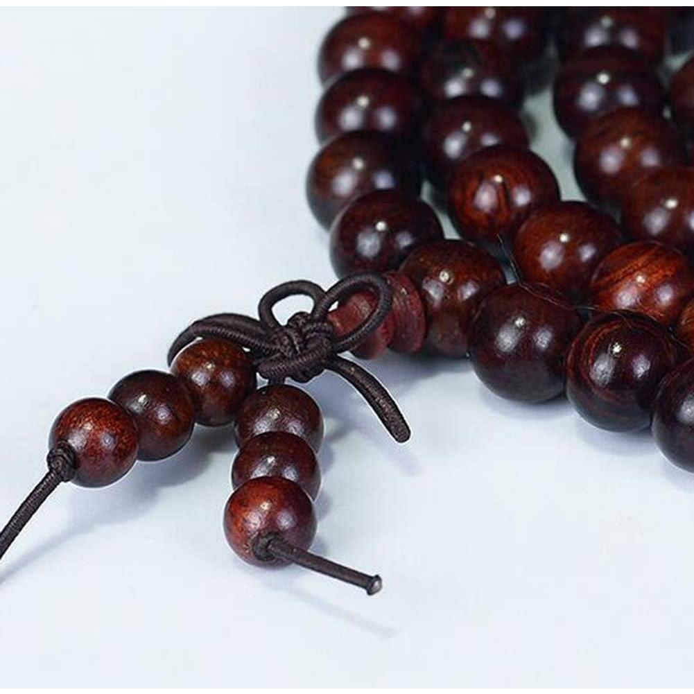 Collar de Cuentas de Mala JAJAFOOK 108 Cuentas de Caoba 12mm