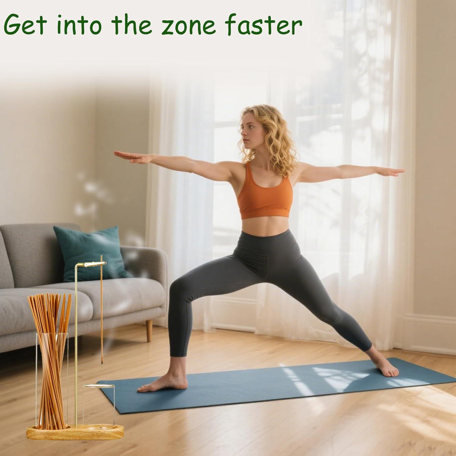 Soporte de Incienso JUGGPENG de Madera y Vidrio, Anticeniza