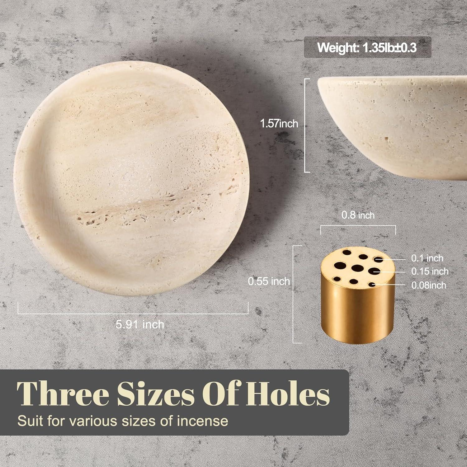 Soporte de Incienso de Mármol Natural Koville 15 cm Redondo