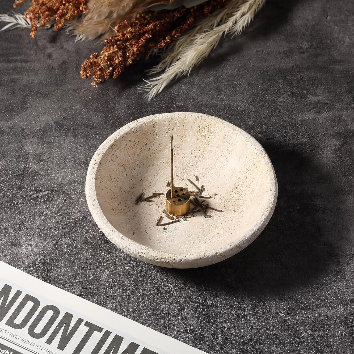 Soporte de Incienso de Mármol Natural Koville 15 cm Redondo