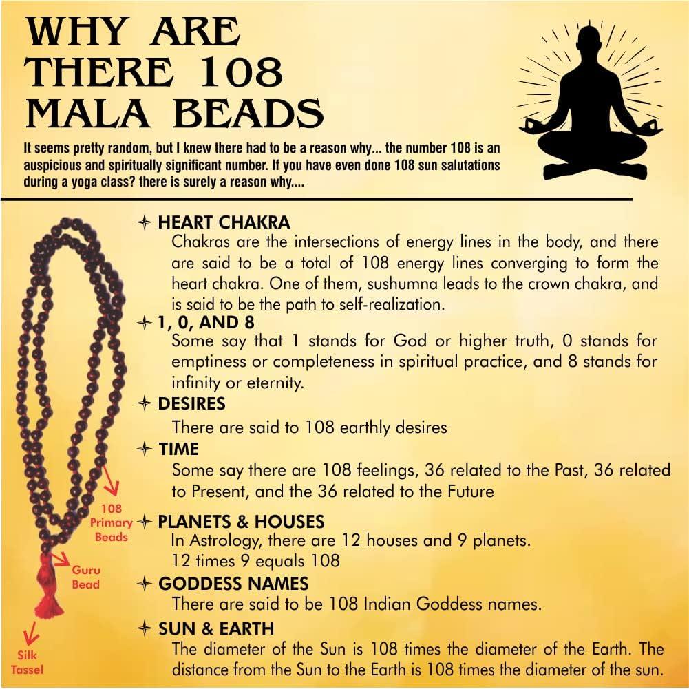 Mala de Oración de Madera de Tulsi y Rosa AYUSHYA HEALTH 108 Cuentas