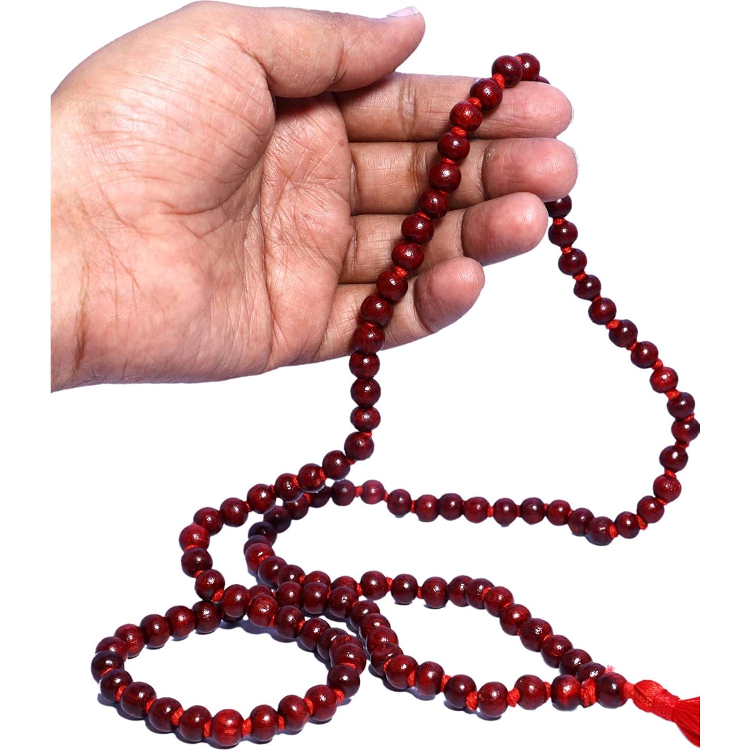 Mala de Oración de Madera de Tulsi y Rosa AYUSHYA HEALTH 108 Cuentas