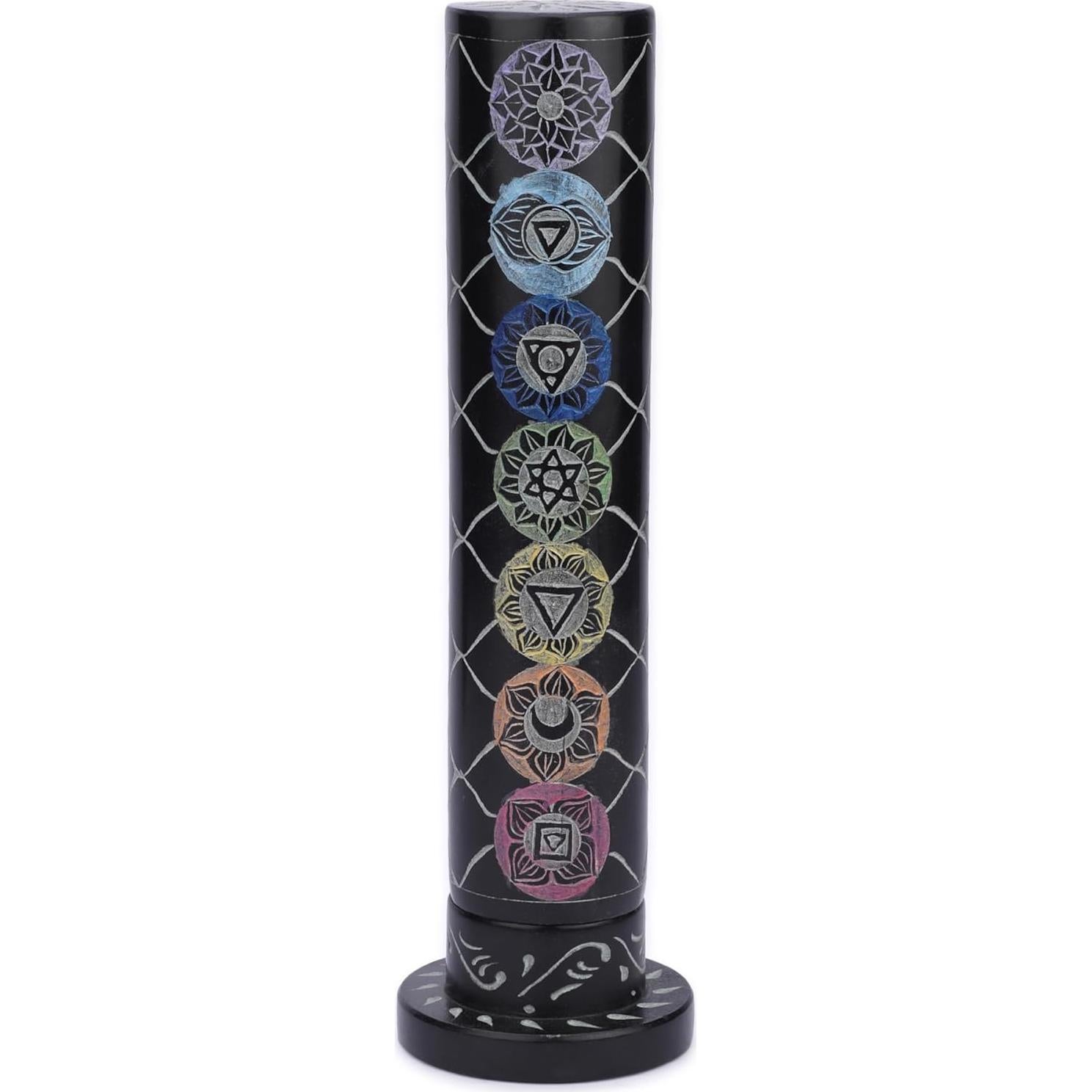 Quemador de Incienso Torre de Mármol Negro Ajuny 26.67 cm