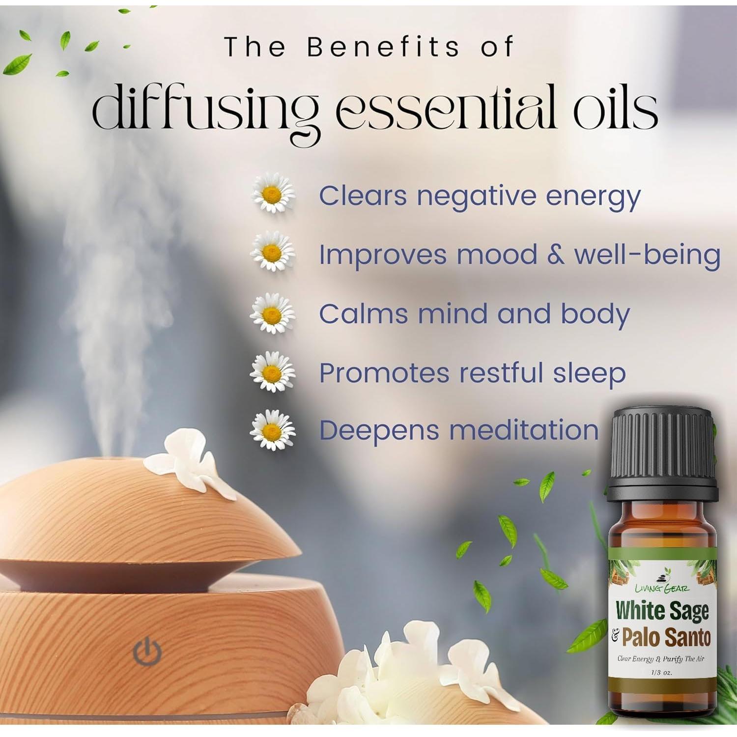 Aceite Esencial de Salvia Blanca y Palo Santo 10 ml - 100% Puro