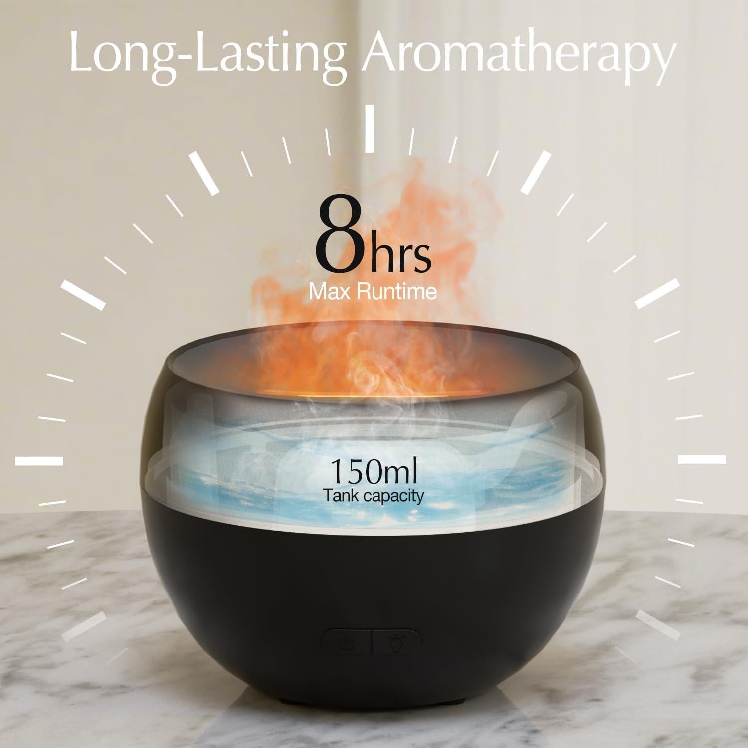 Difusores de Aceite Esencial Salking 150ml 2 Pack Blanco y Negro