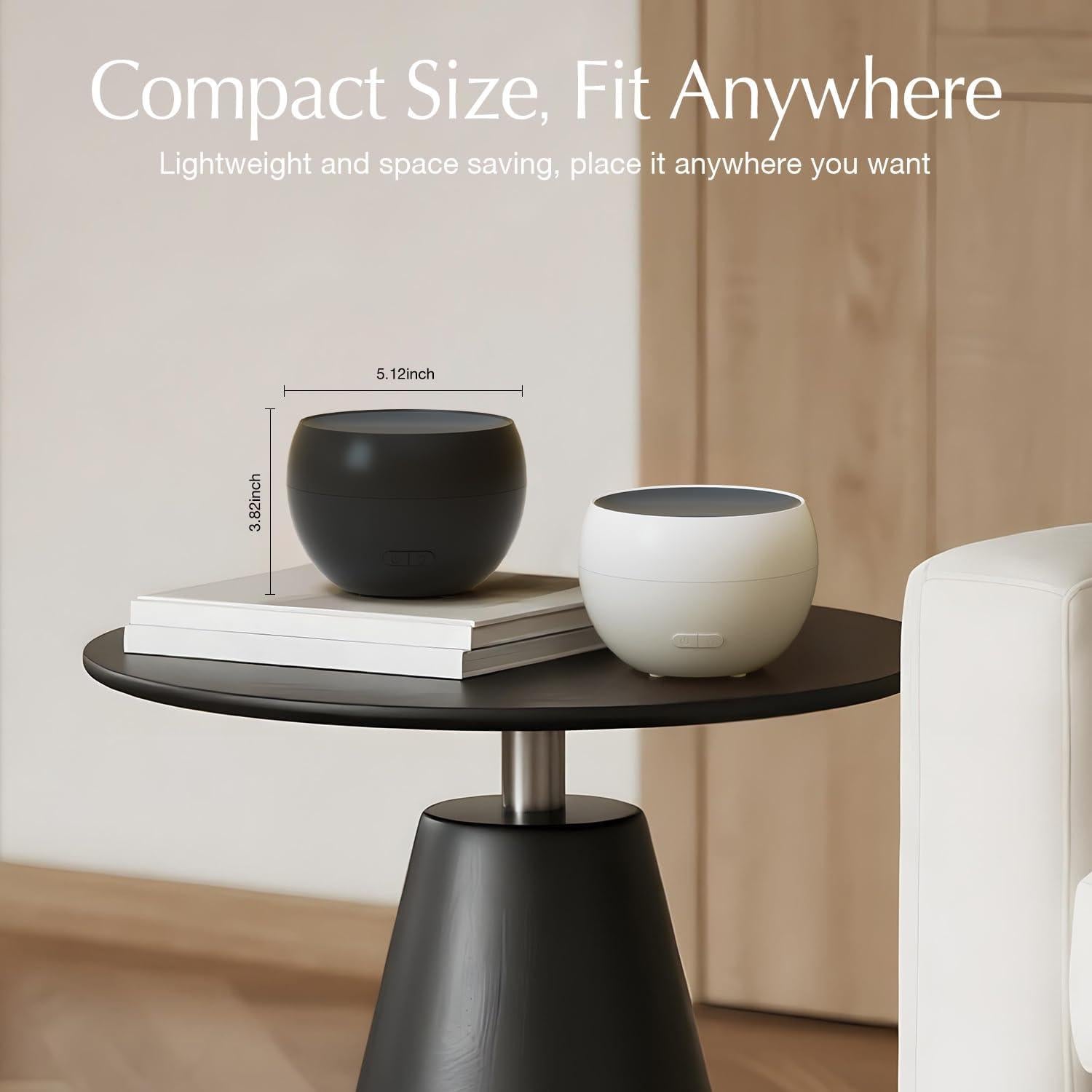 Difusores de Aceite Esencial Salking 150ml 2 Pack Blanco y Negro