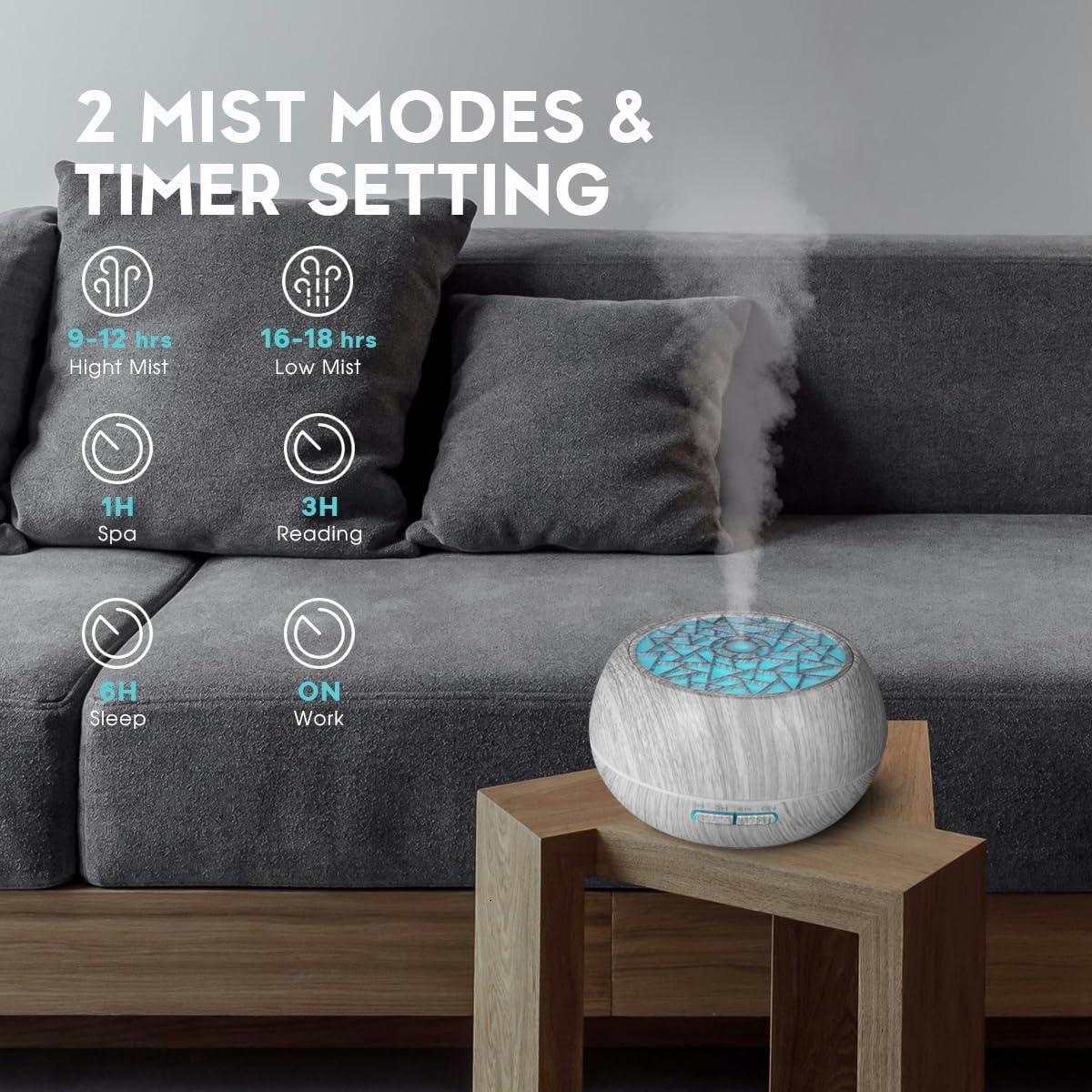 Difusor de Aceite Esencial Genérico 550ml Ultrasónico con Luz LED