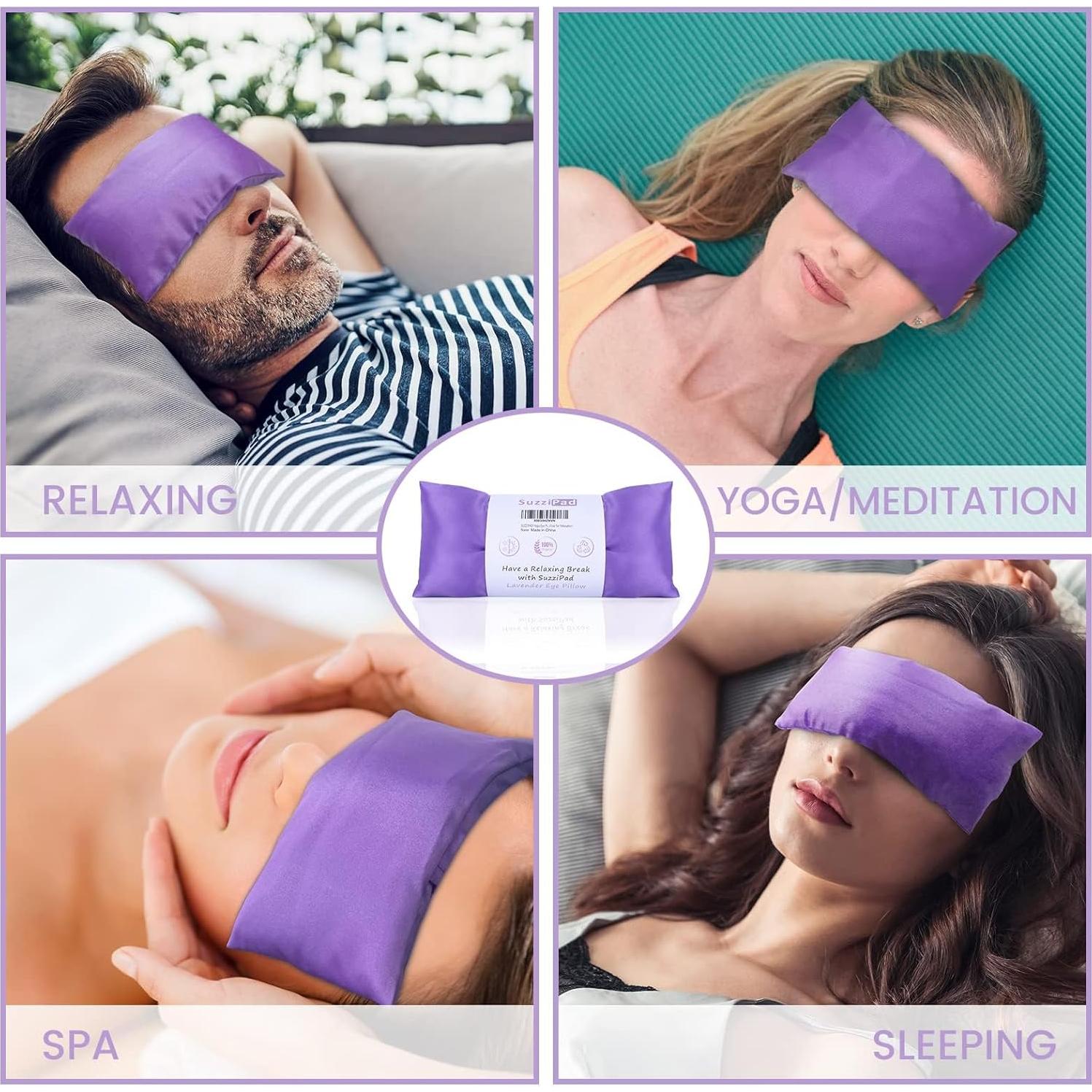 Almohada de Ojos SuzziPad con Lavanda y Peso - 4 Paquetes
