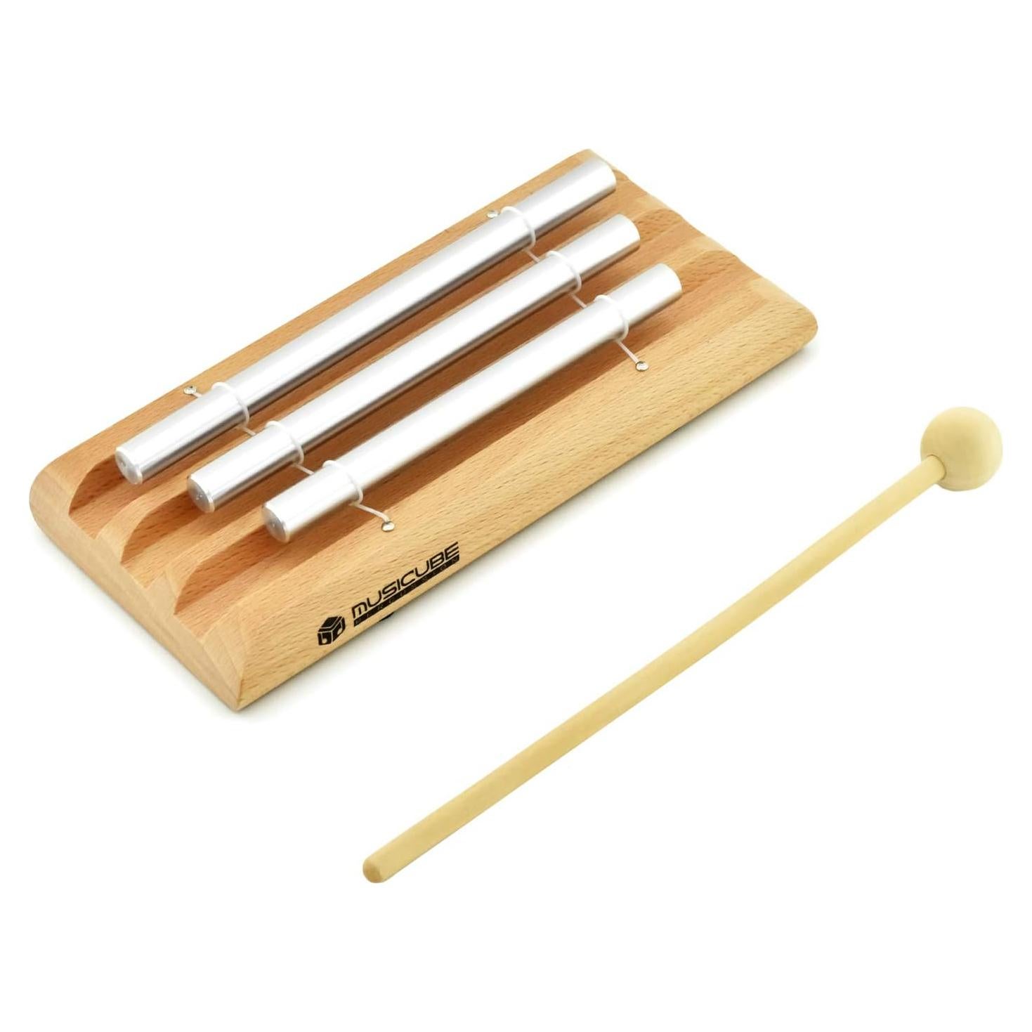 Campana de Meditación MUSICUBE 3 Tonos C-E-G Madera Ecológica