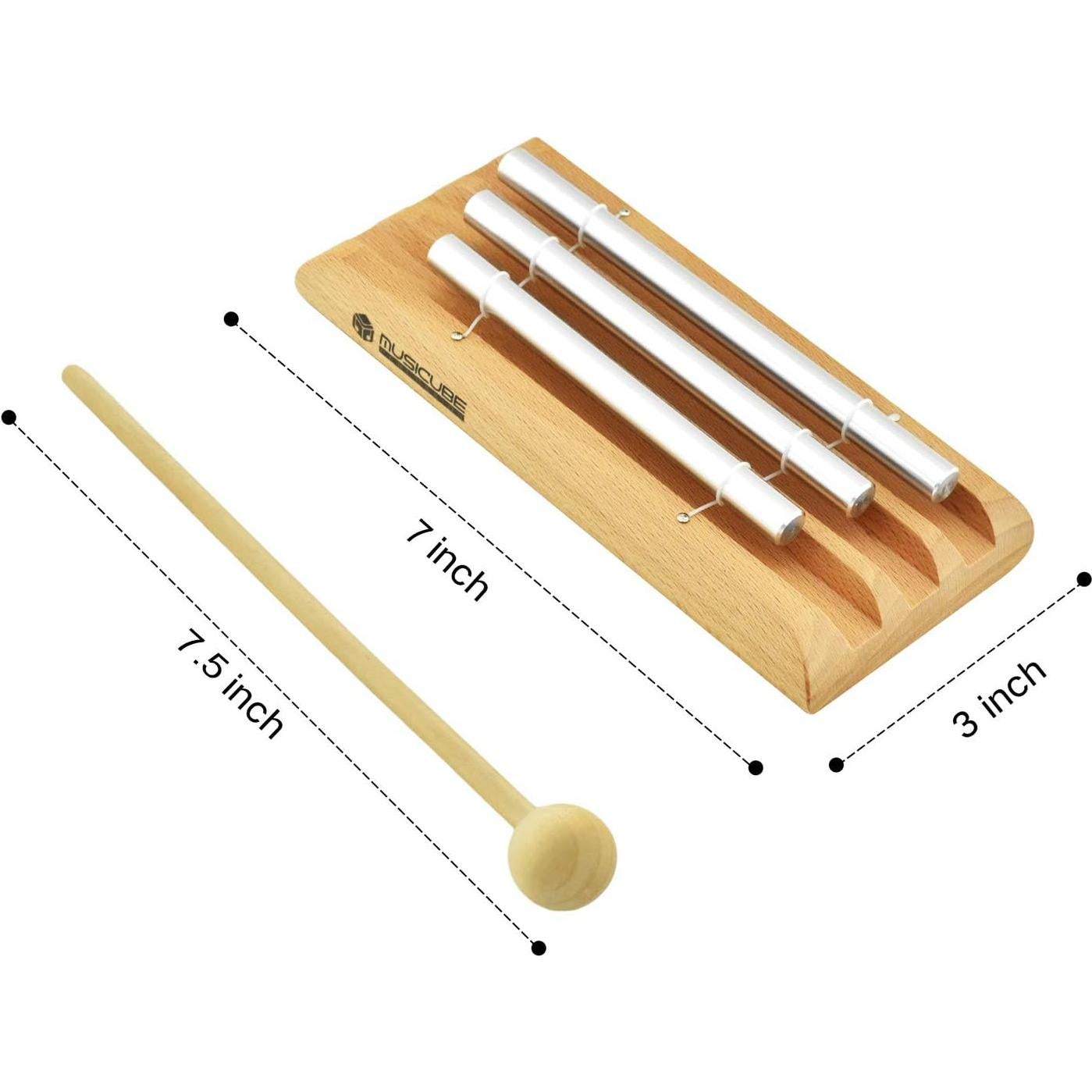 Campana de Meditación MUSICUBE 3 Tonos C-E-G Madera Ecológica