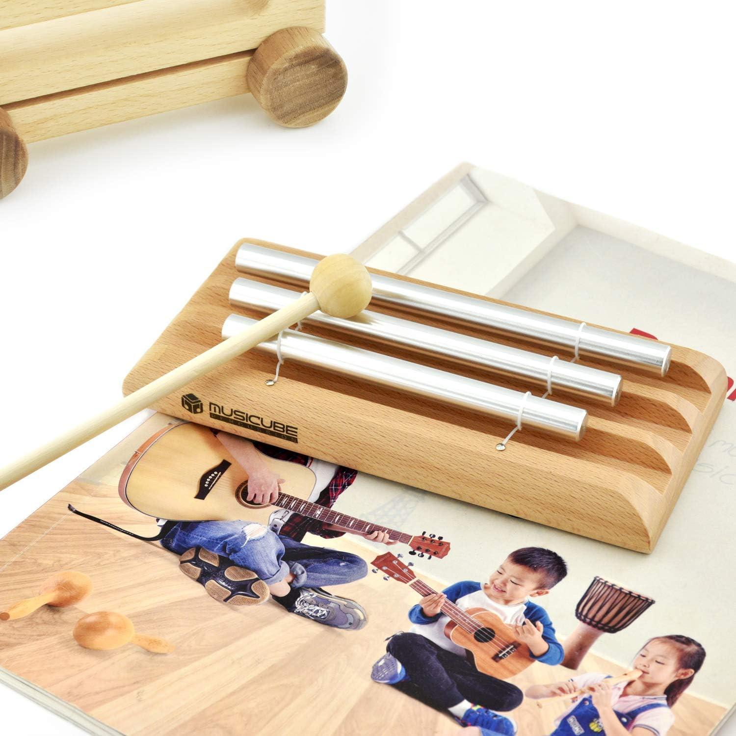 Campana de Meditación MUSICUBE 3 Tonos C-E-G Madera Ecológica